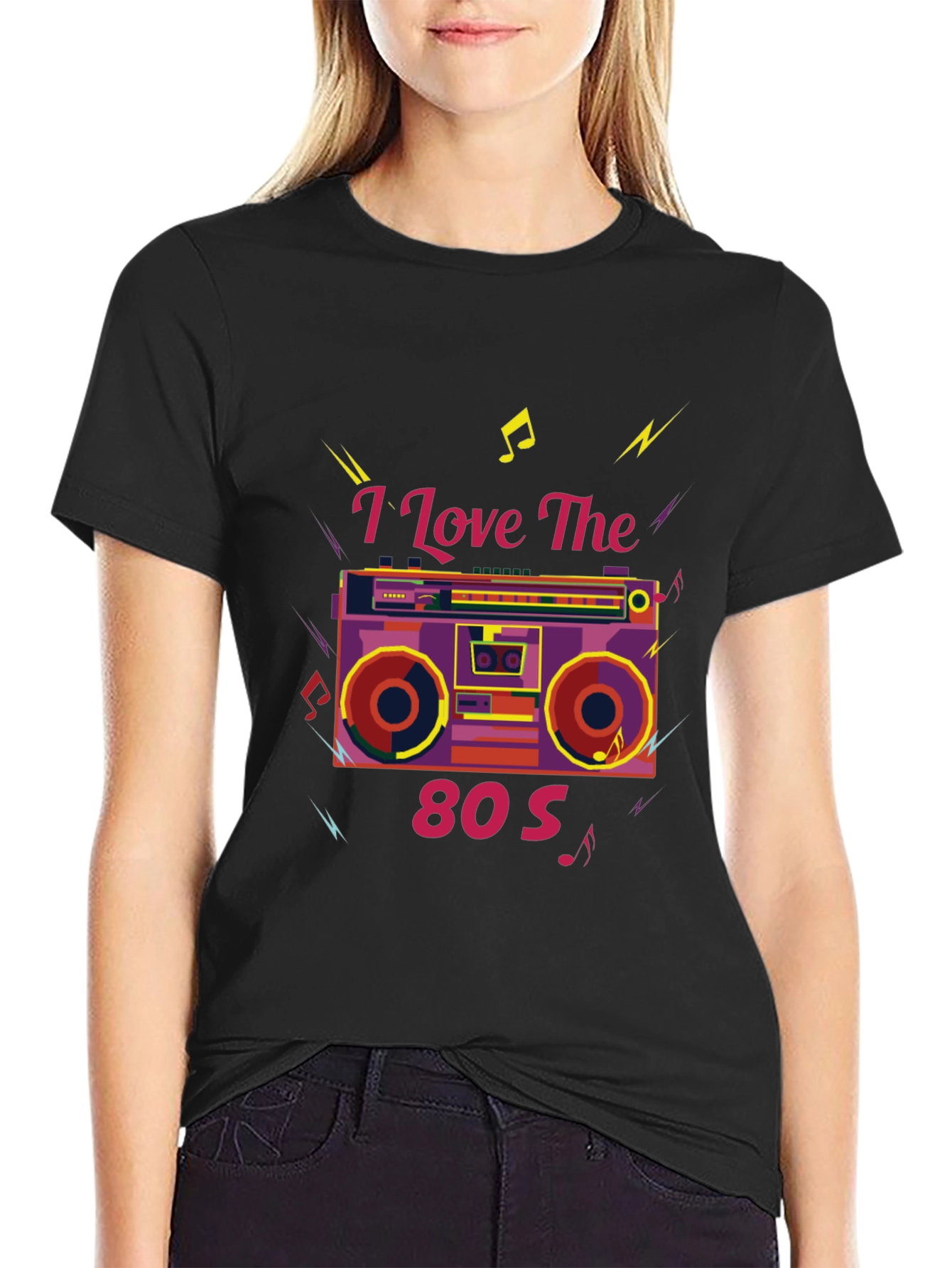 I Love The 80s Retro Boombox Graphic Tee