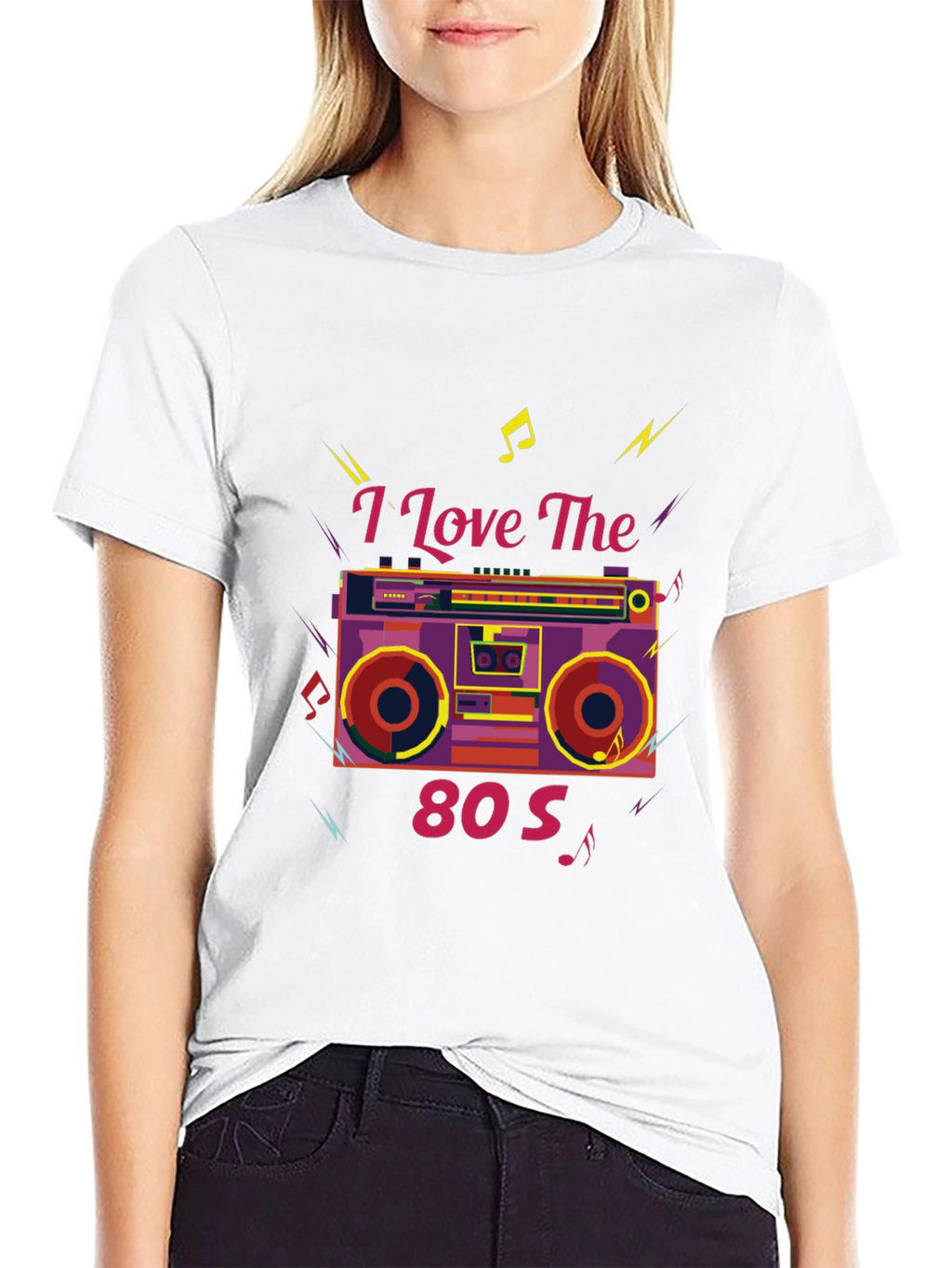 I Love The 80s Retro Boombox Graphic Tee
