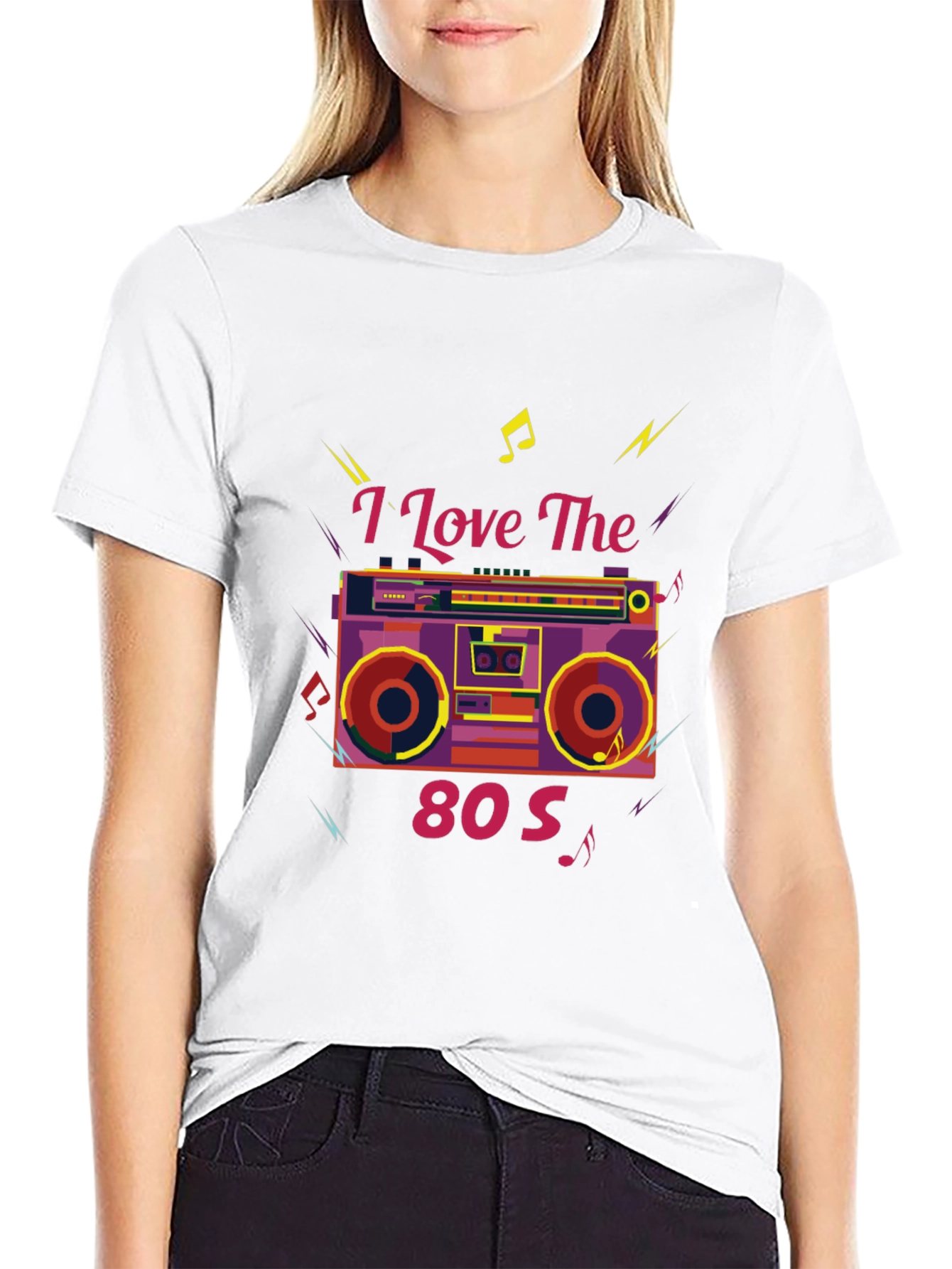 I Love The 80s Retro Boombox Graphic Tee