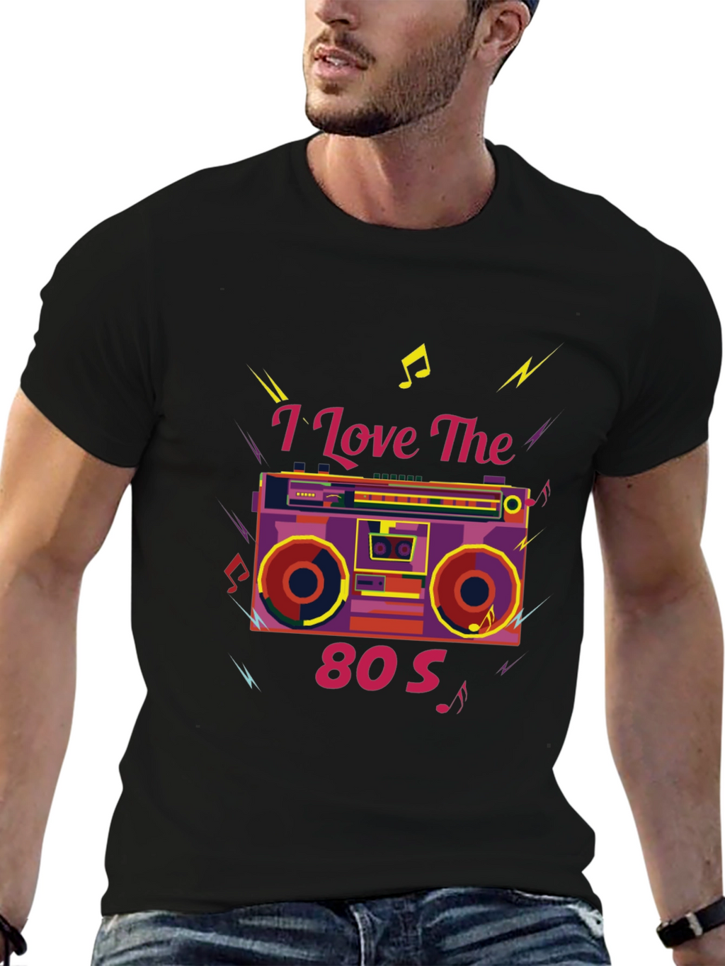 I Love The 80s Retro Boombox Graphic Tee