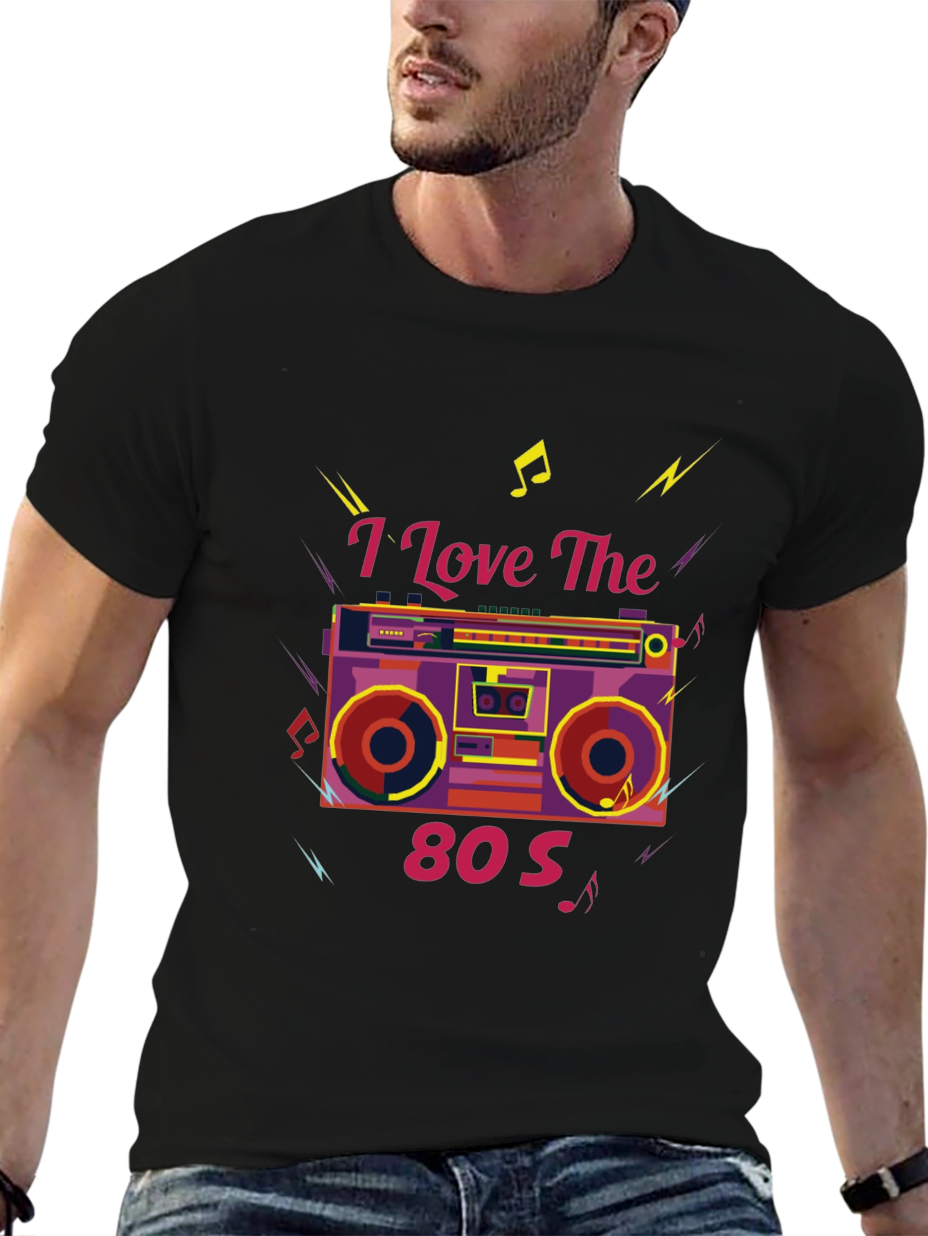 I Love The 80s Retro Boombox Graphic Tee