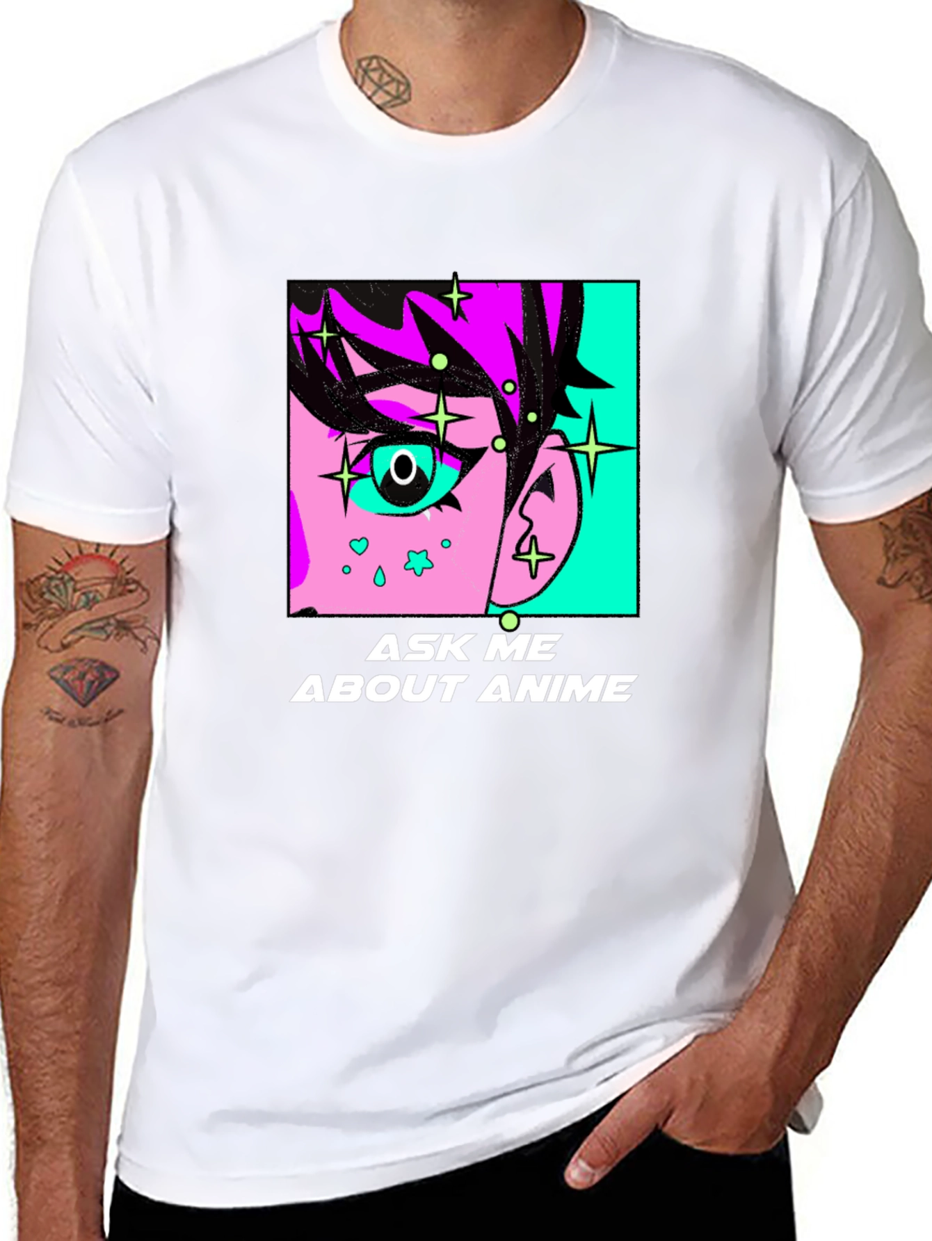 Ask Me About Anime Graphic Tee - Black Cotton T-Shirt