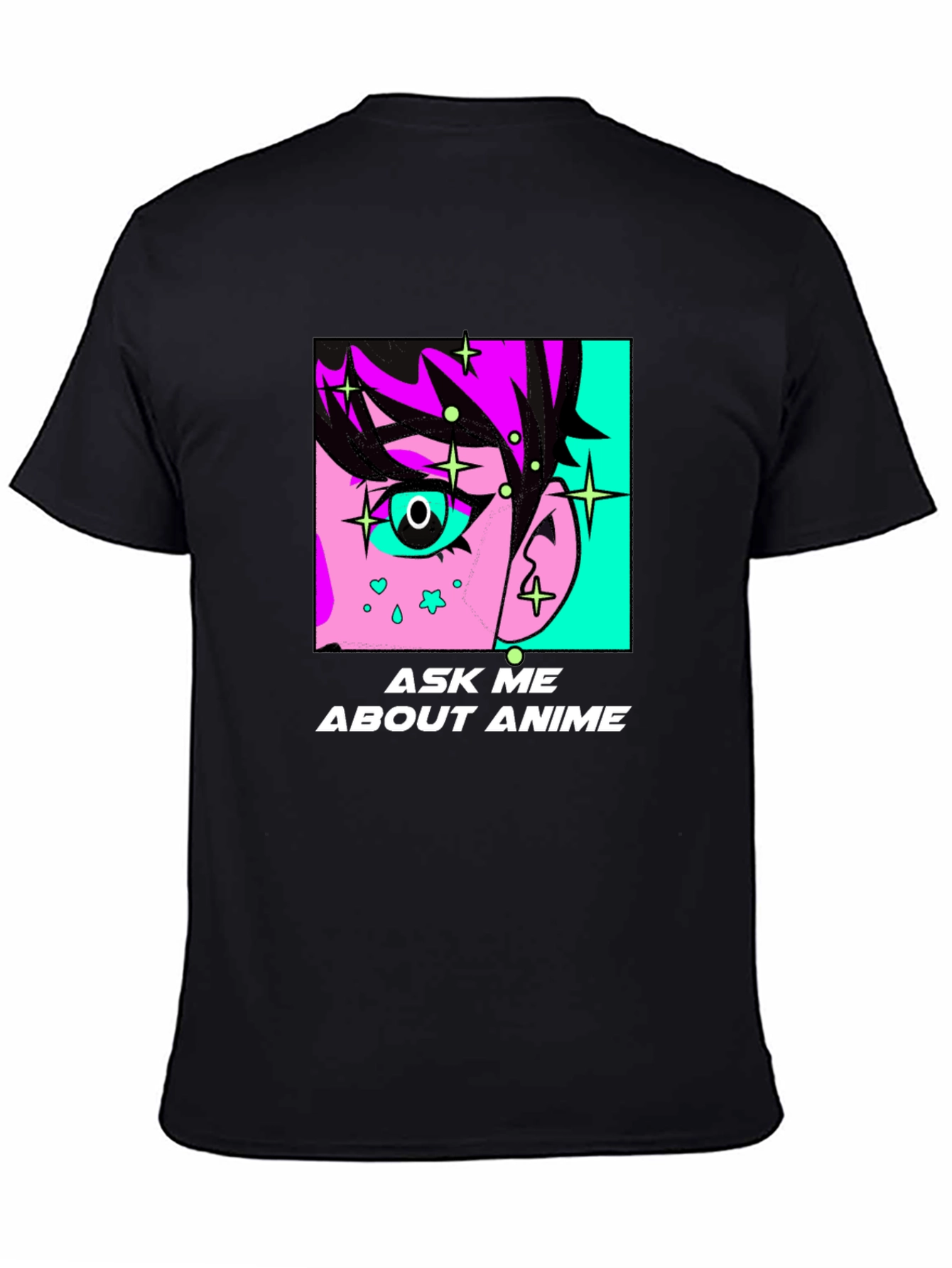 Ask Me About Anime Graphic Tee - Black Cotton T-Shirt