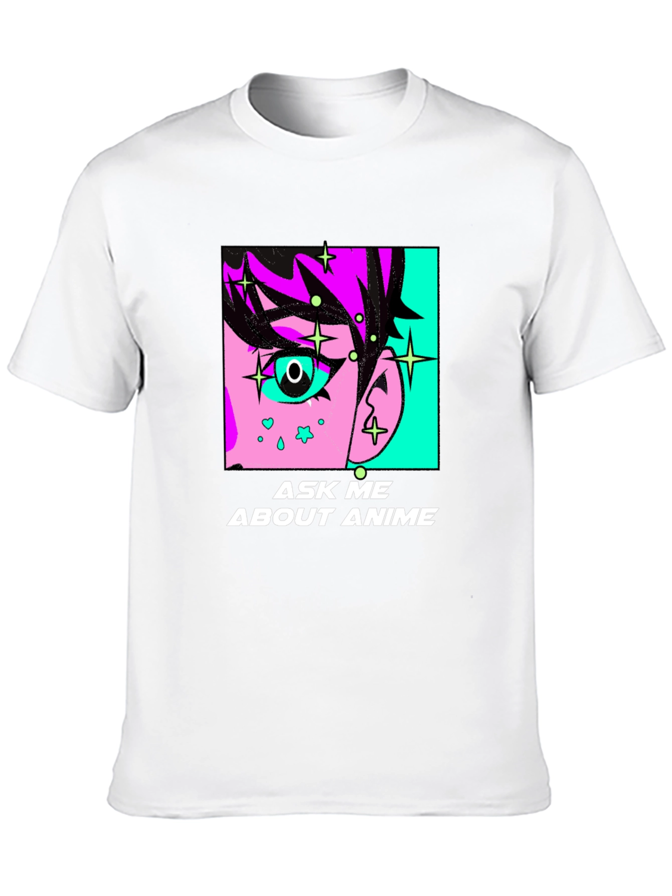 Ask Me About Anime Graphic Tee - Black Cotton T-Shirt
