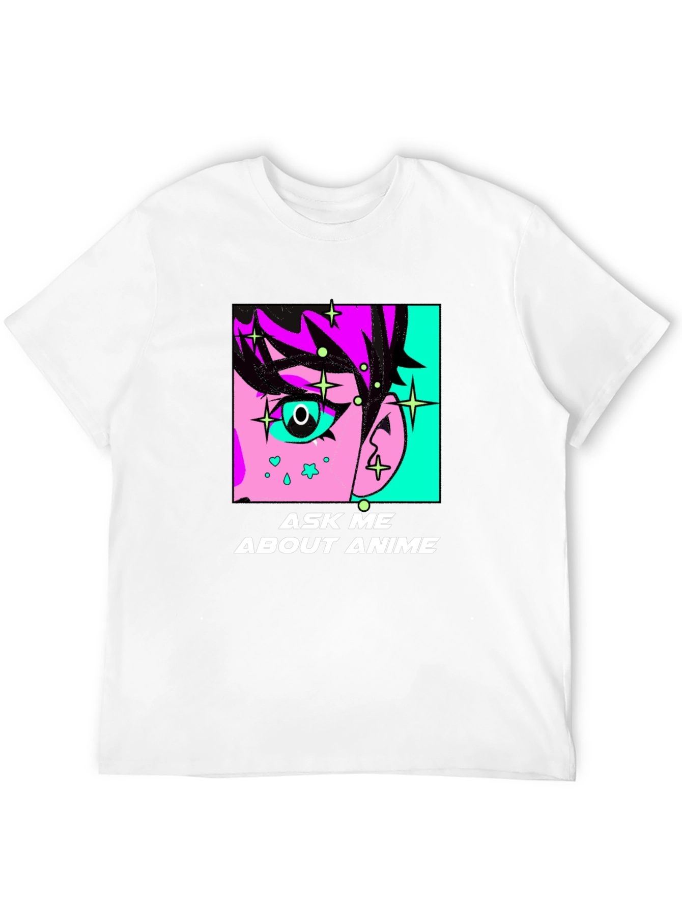 Ask Me About Anime Graphic Tee - Black Cotton T-Shirt