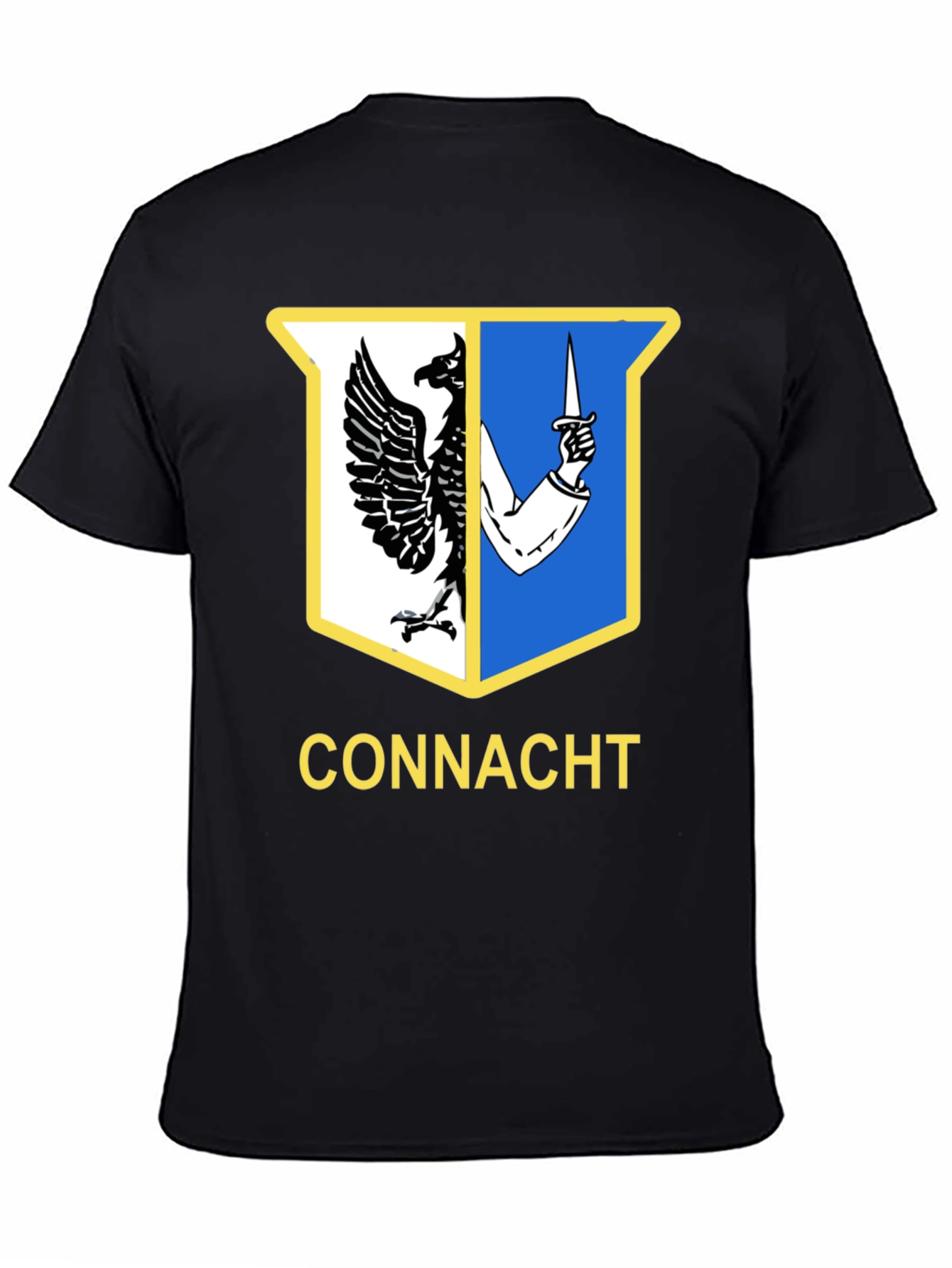 Connacht Ireland Crest Black T-Shirt