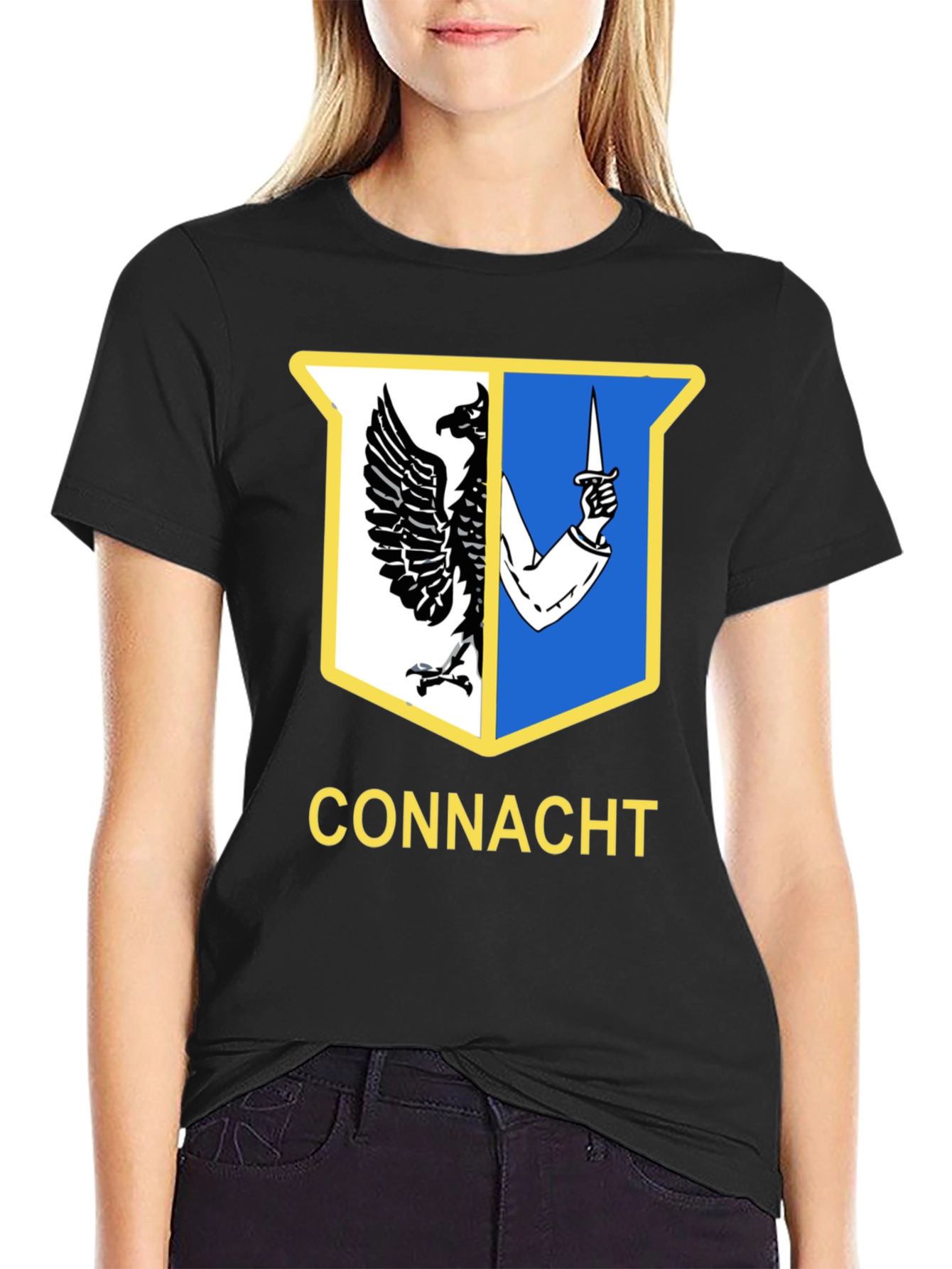 Connacht Ireland Crest Black T-Shirt