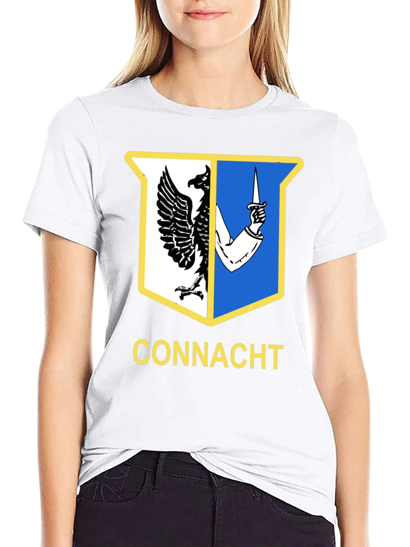 Connacht Ireland Crest Black T-Shirt