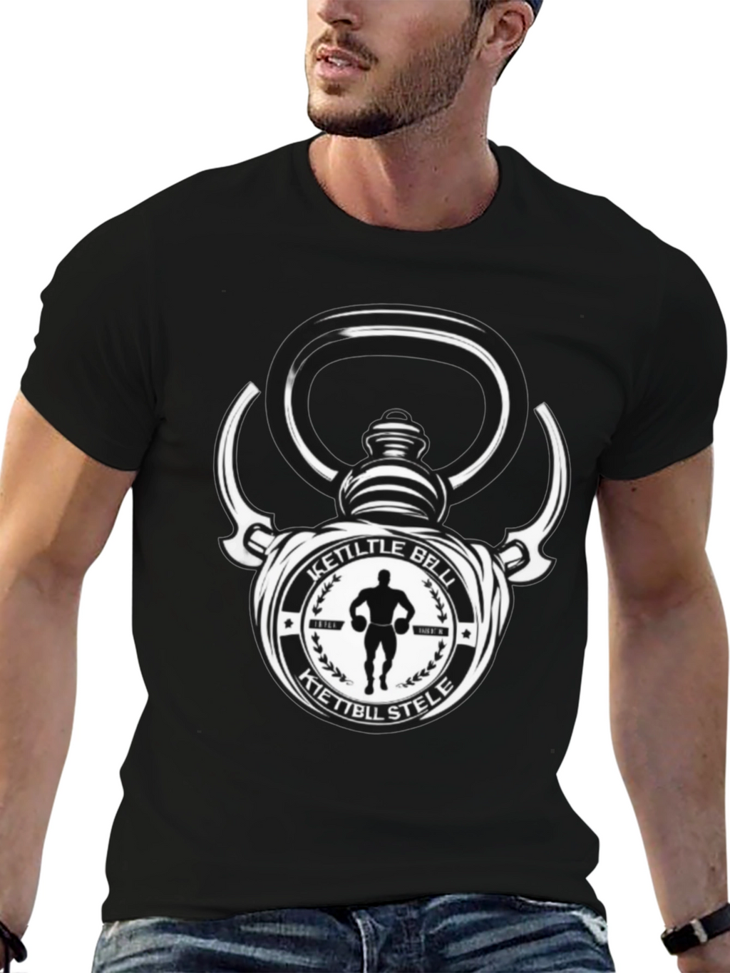 Kettlebell Stele Graphic T-Shirt - Fitness Apparel