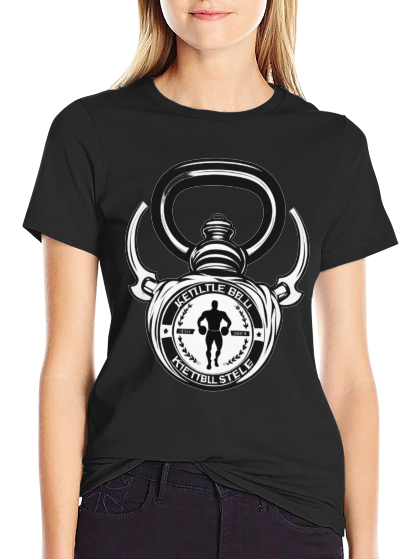 Kettlebell Stele Graphic T-Shirt - Fitness Apparel