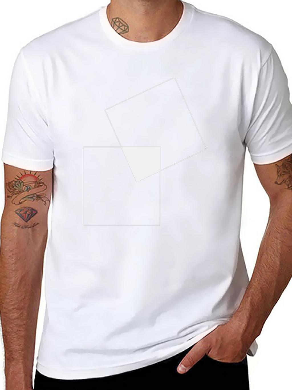Modern Geometric Tee - Black