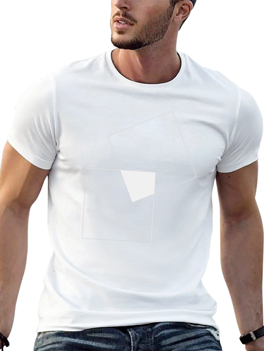 Modern Geometric Tee - Black