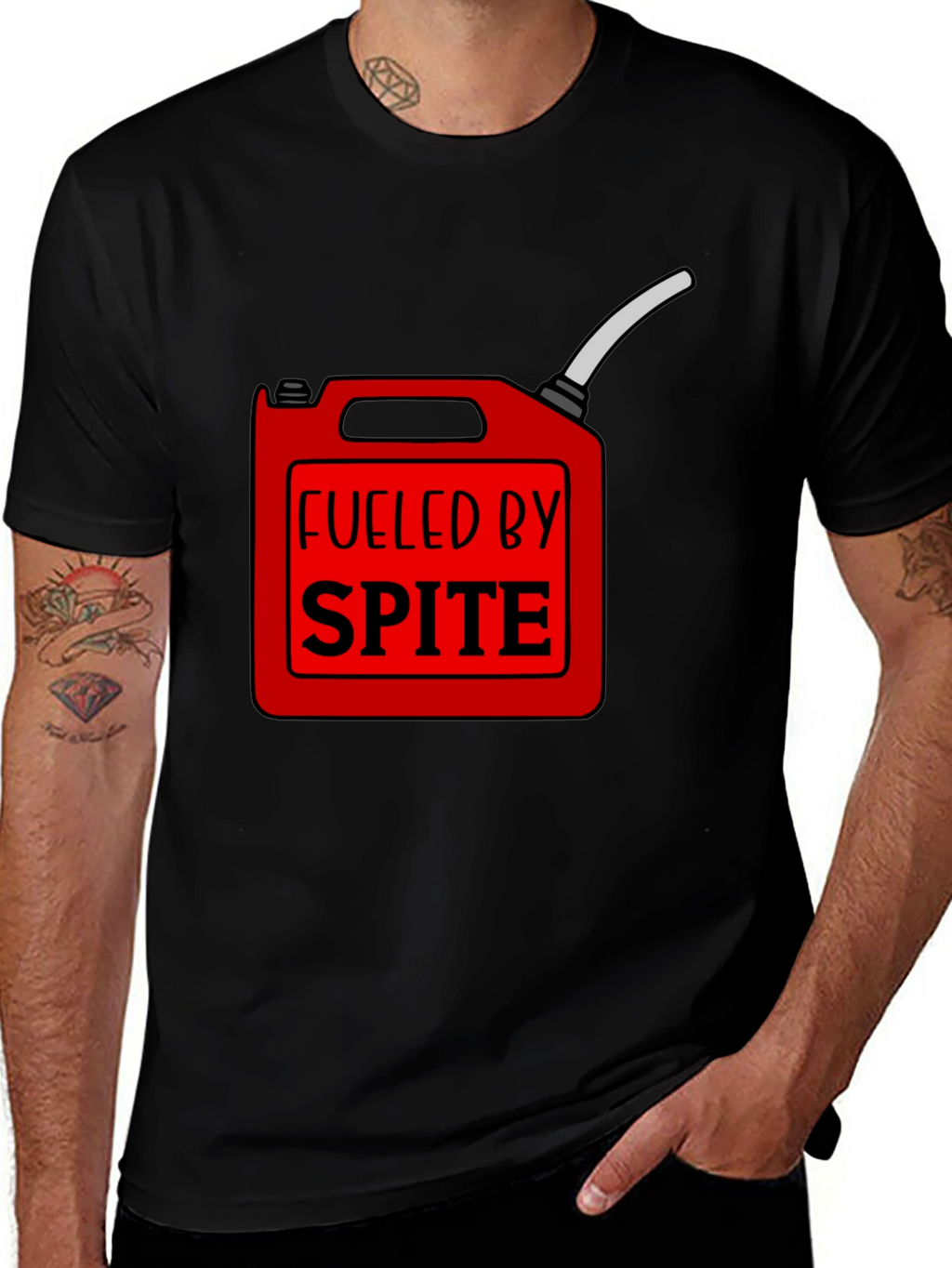 Fueled by Spite Funny Graphic T-Shirt