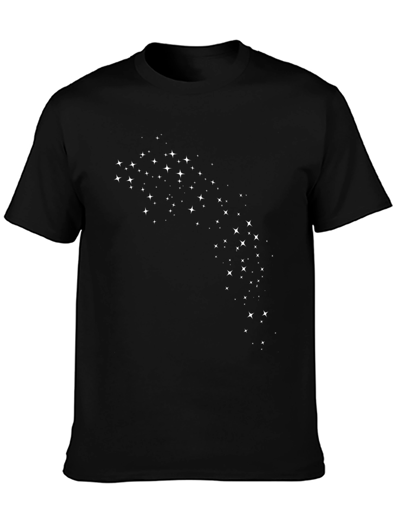 Starry Night Black Tee - Modern Graphic Print