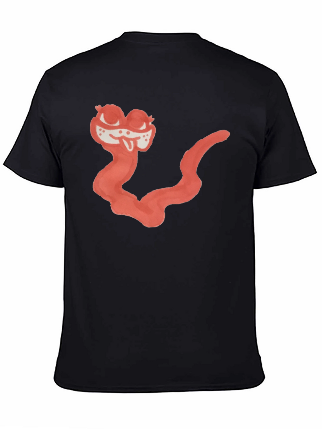 Cartoon Worm Graphic Black Tee