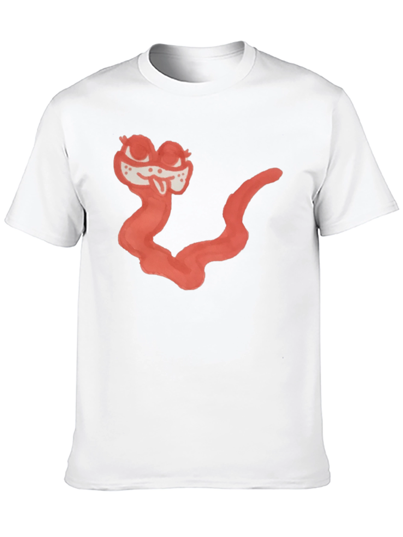 Cartoon Worm Graphic Black Tee