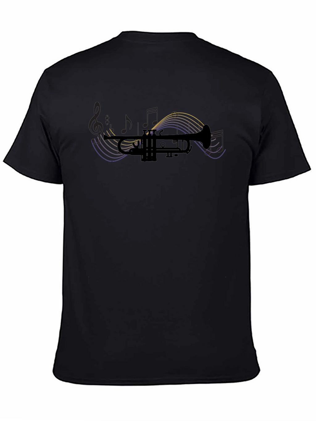 Trumpet Music Notes Graphic Tee - Black
