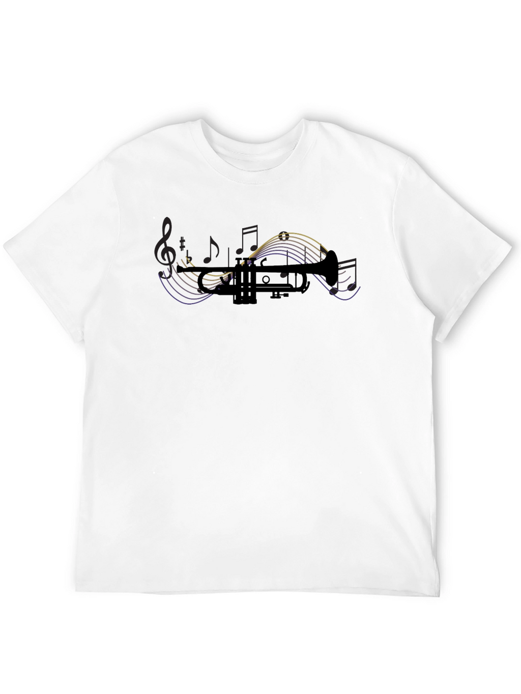 Trumpet Music Notes Graphic Tee - Black