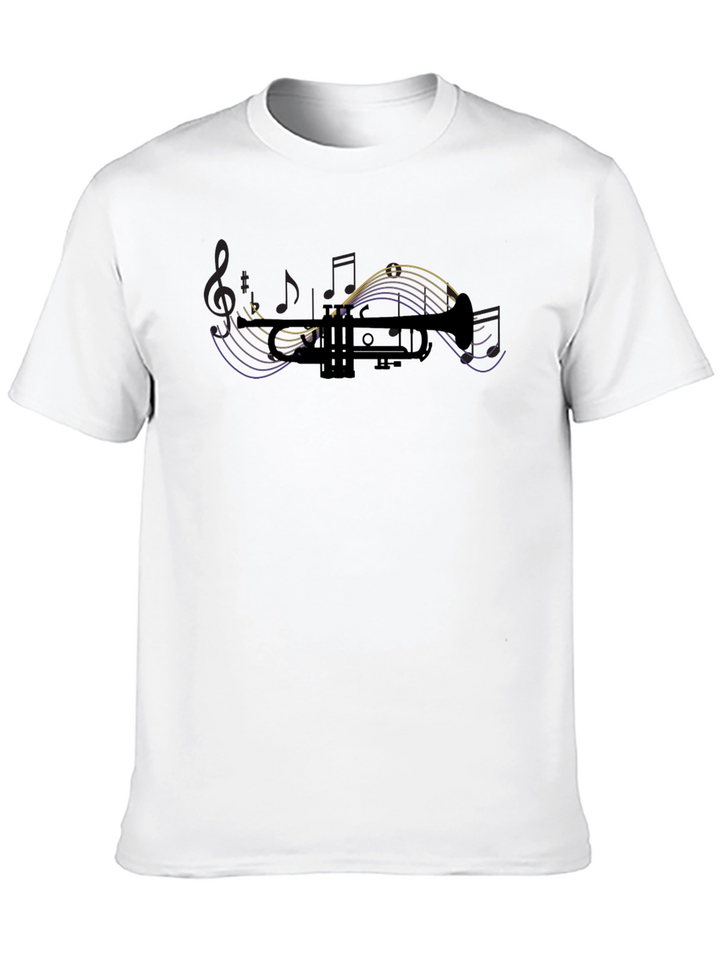 Trumpet Music Notes Graphic Tee - Black