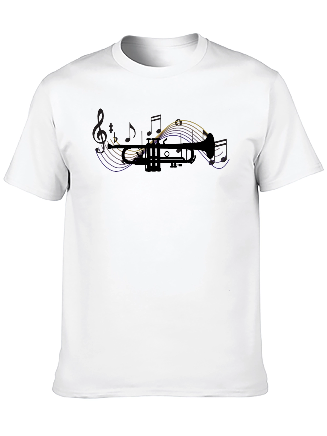 Trumpet Music Notes Graphic Tee - Black