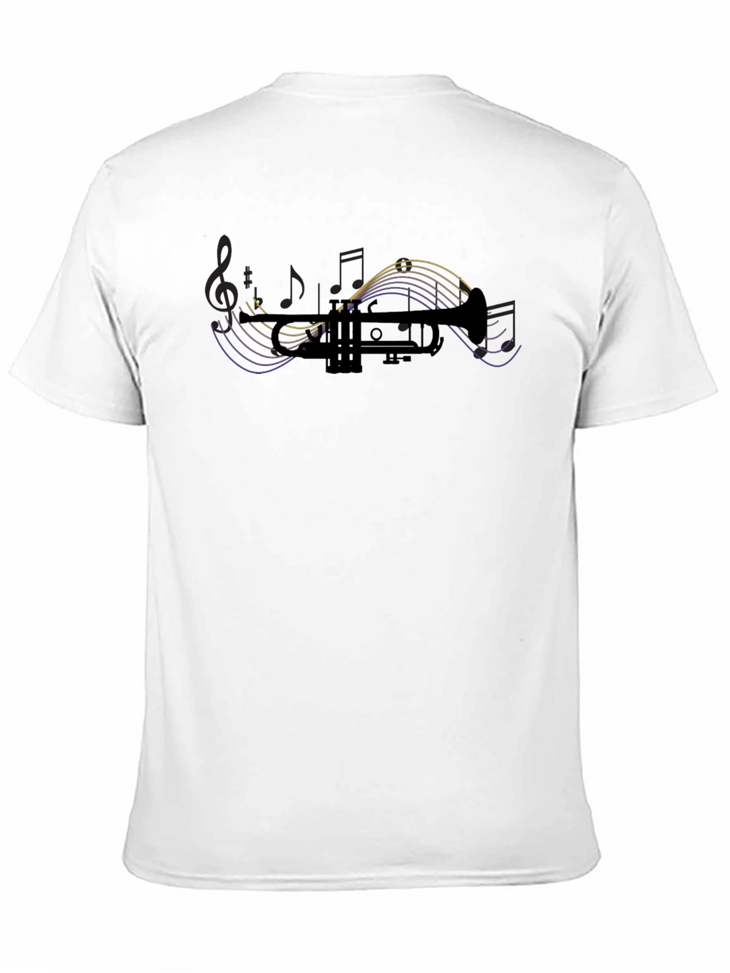 Trumpet Music Notes Graphic Tee - Black