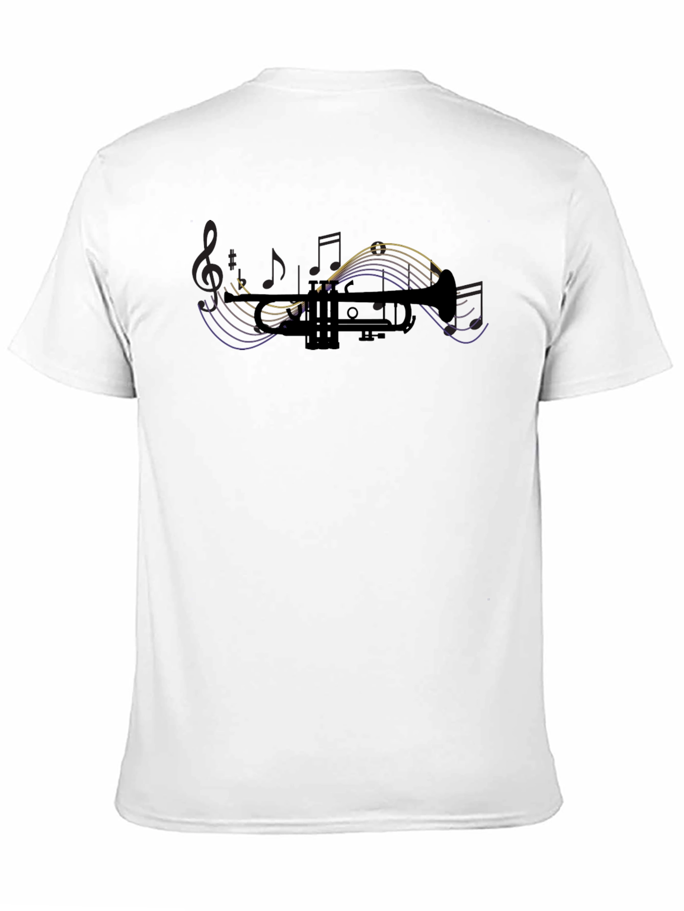 Trumpet Music Notes Graphic Tee - Black