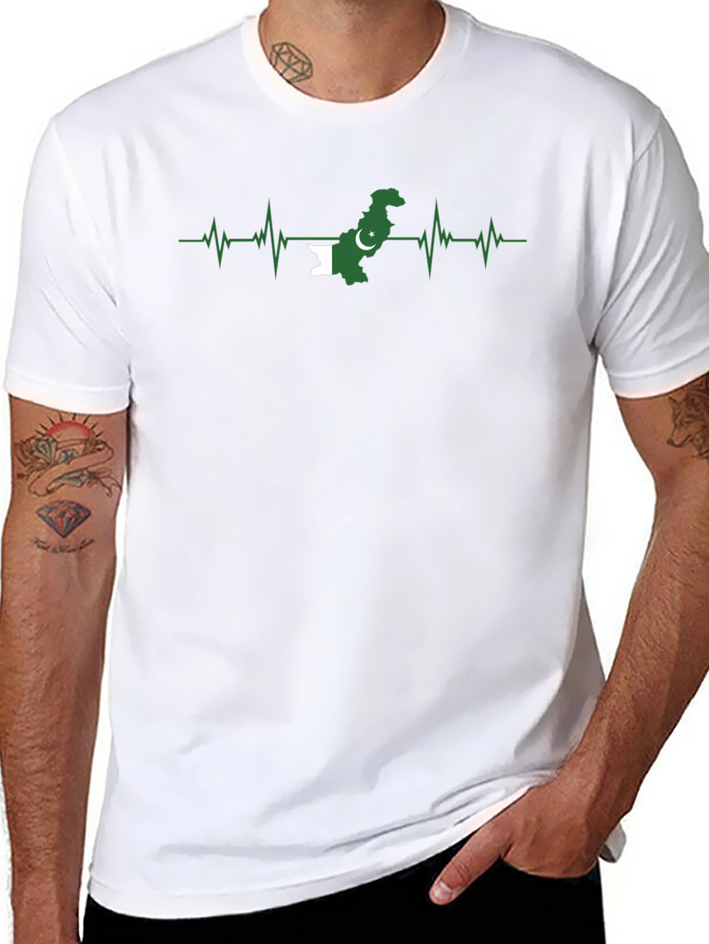 Pakistan Flag Heartbeat T-Shirt