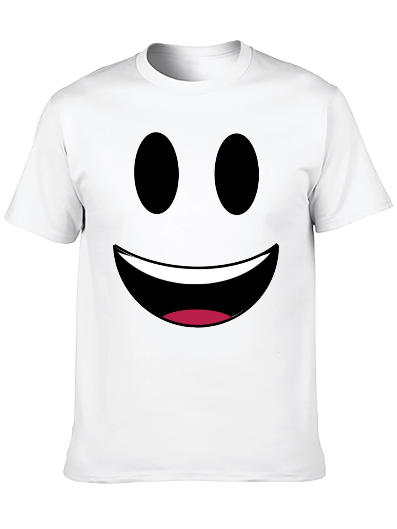 Smiley Face Graphic Tee - Black Cotton Comfort