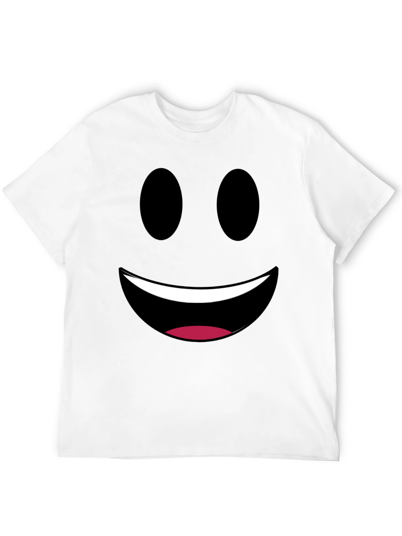 Smiley Face Graphic Tee - Black Cotton Comfort