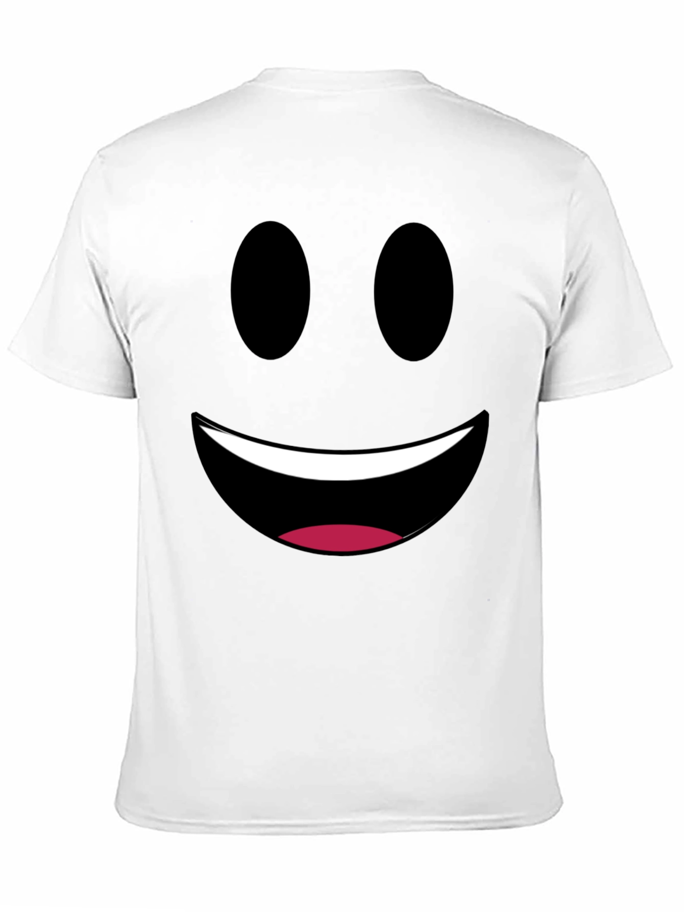 Smiley Face Graphic Tee - Black Cotton Comfort