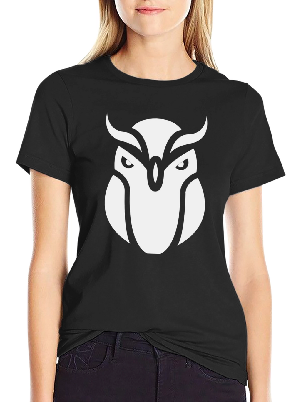 Stylish Owl Graphic Black T-Shirt