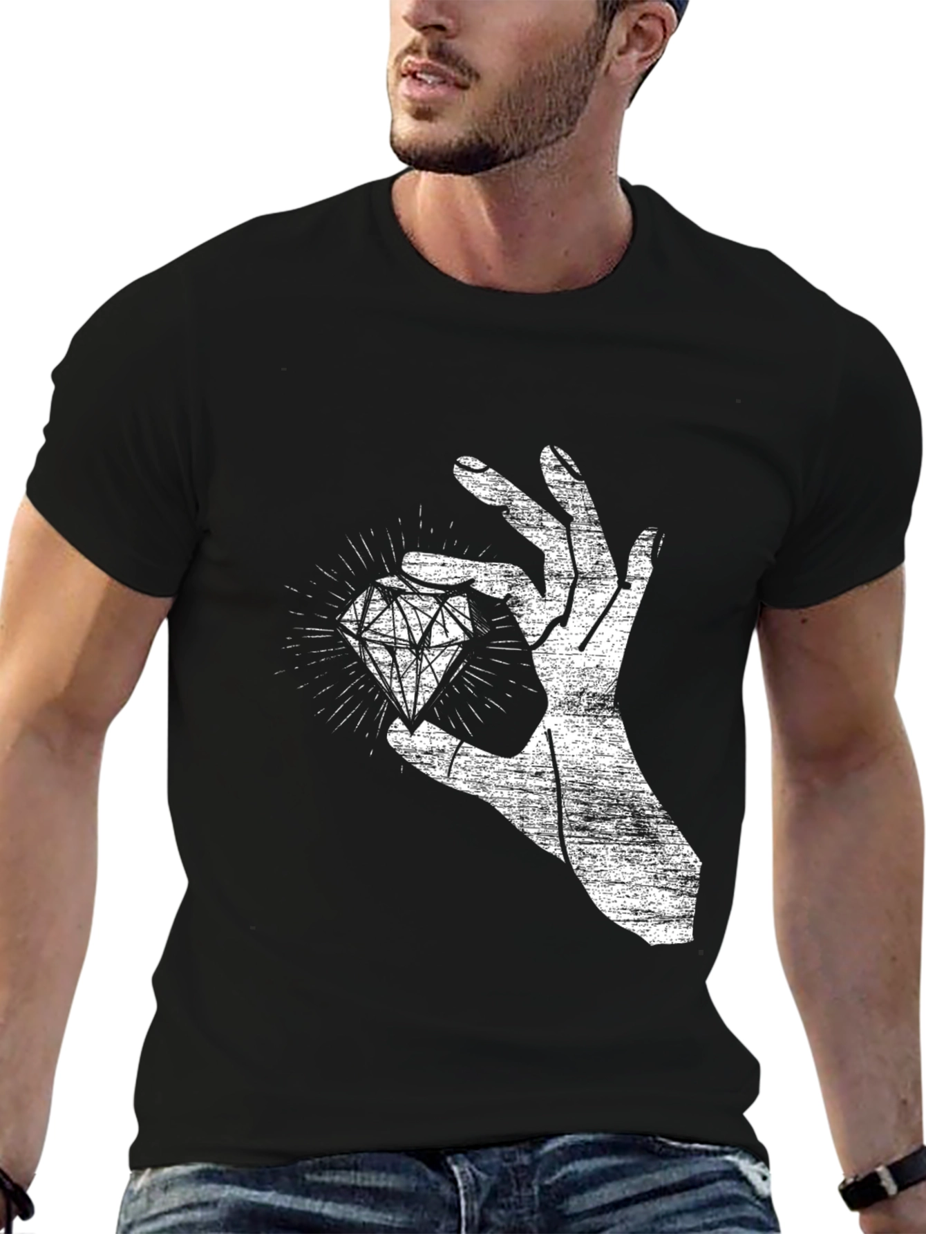 Diamond Hand Graphic Tee - Stylish & Unique