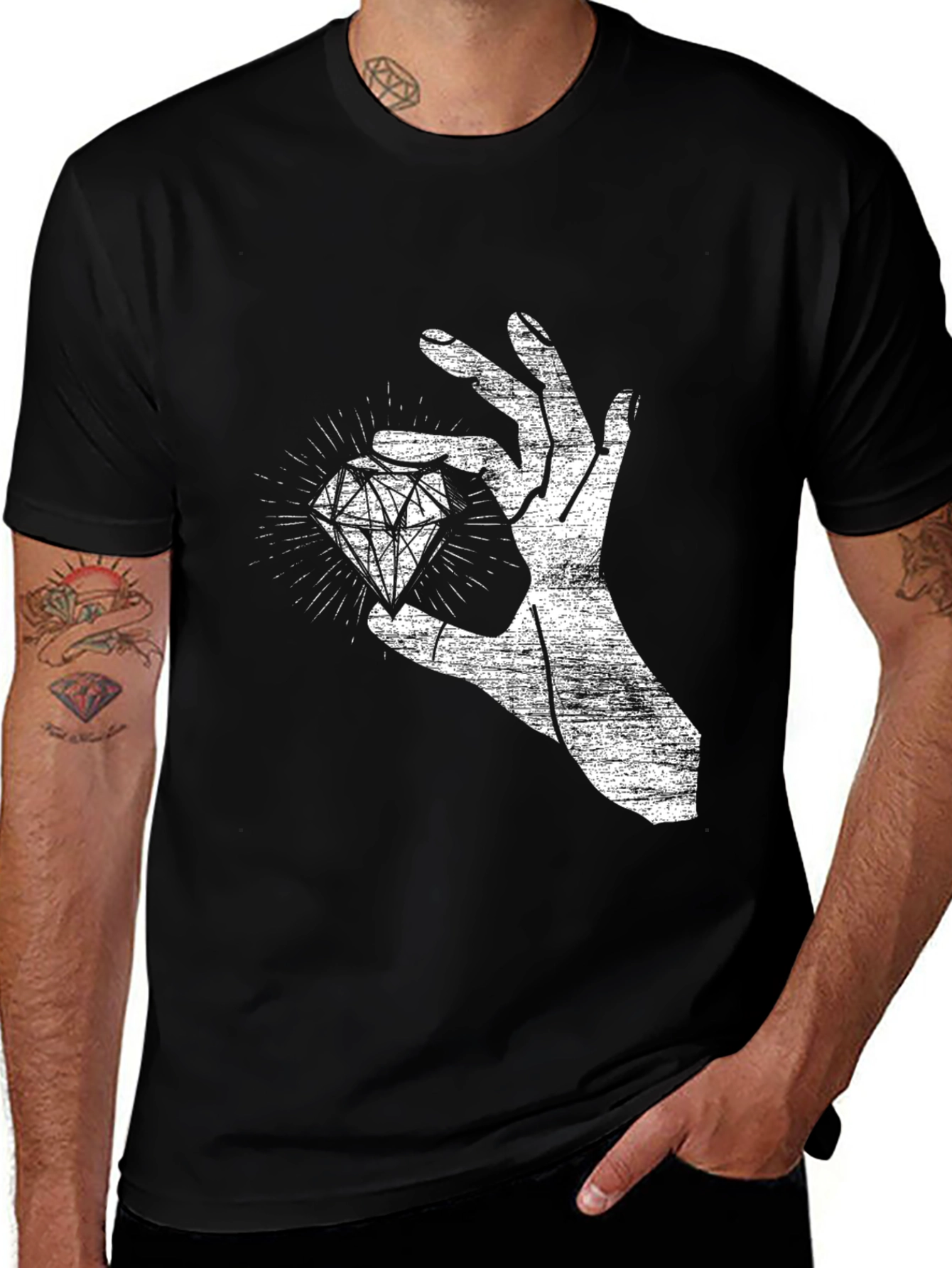 Diamond Hand Graphic Tee - Stylish & Unique