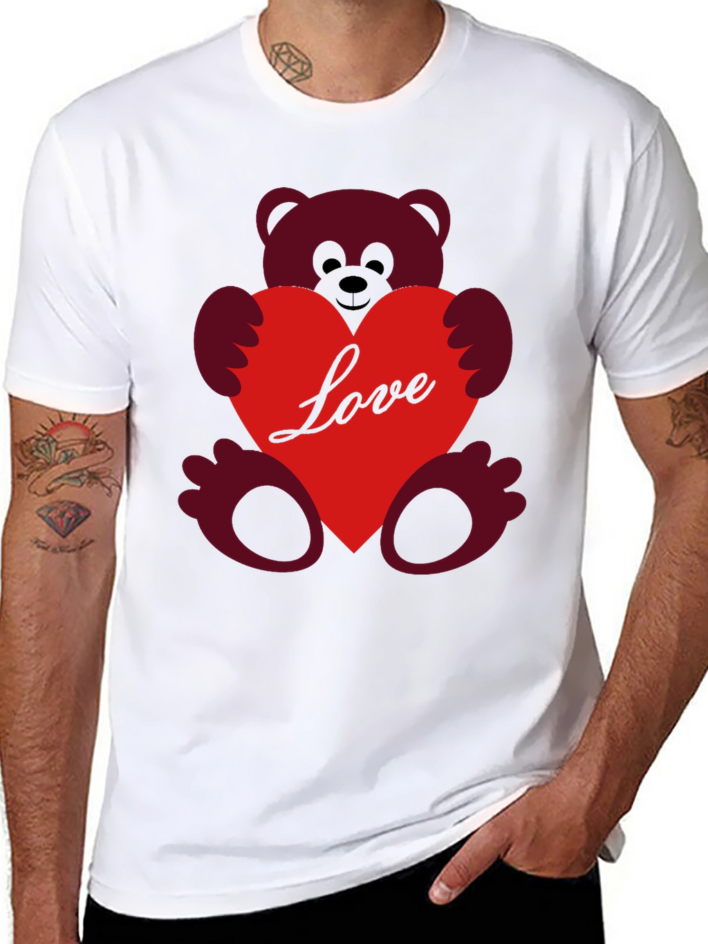 Love Teddy Bear T-Shirt - Heart Graphic Tee