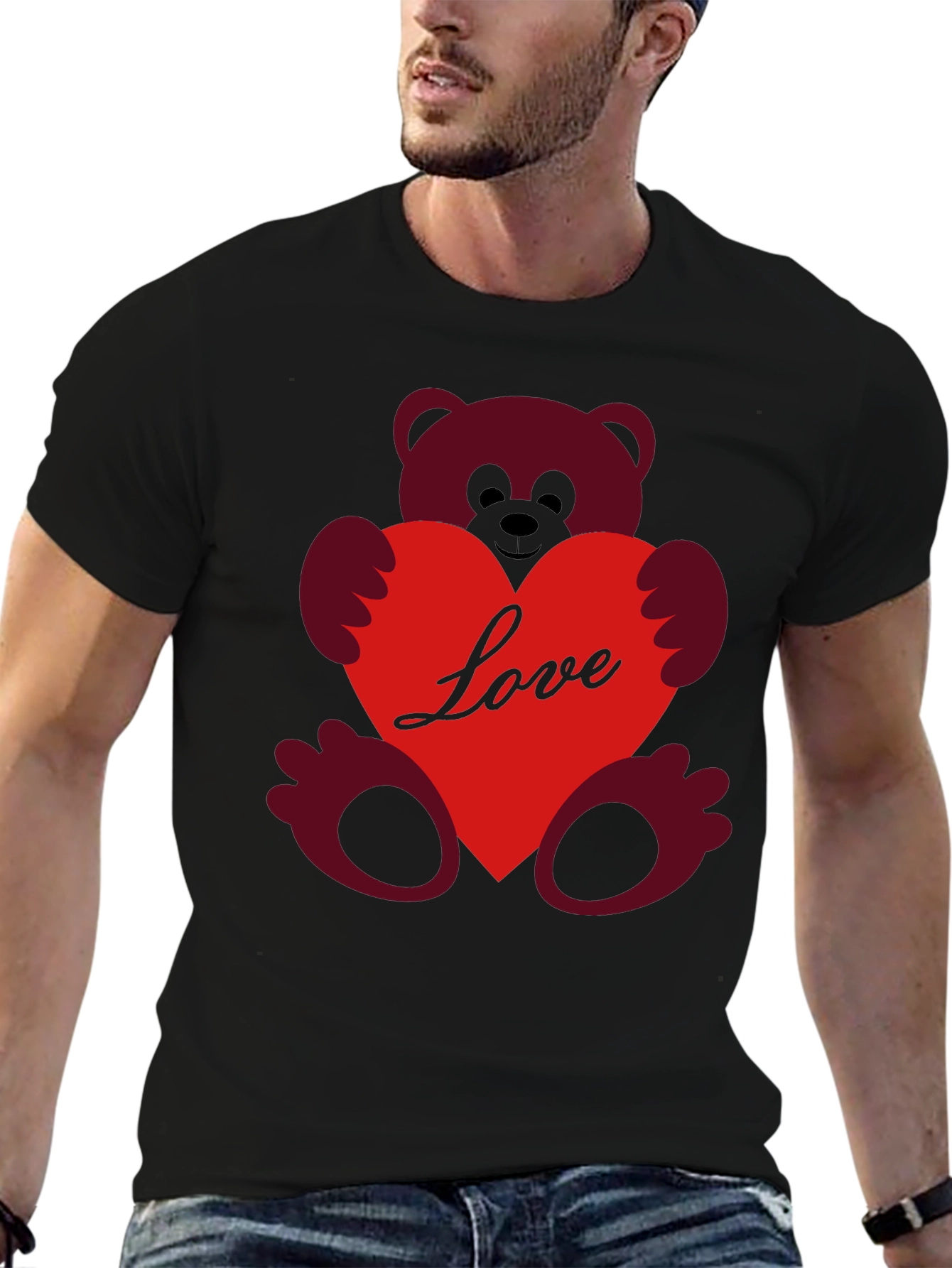 Love Teddy Bear T-Shirt - Heart Graphic Tee