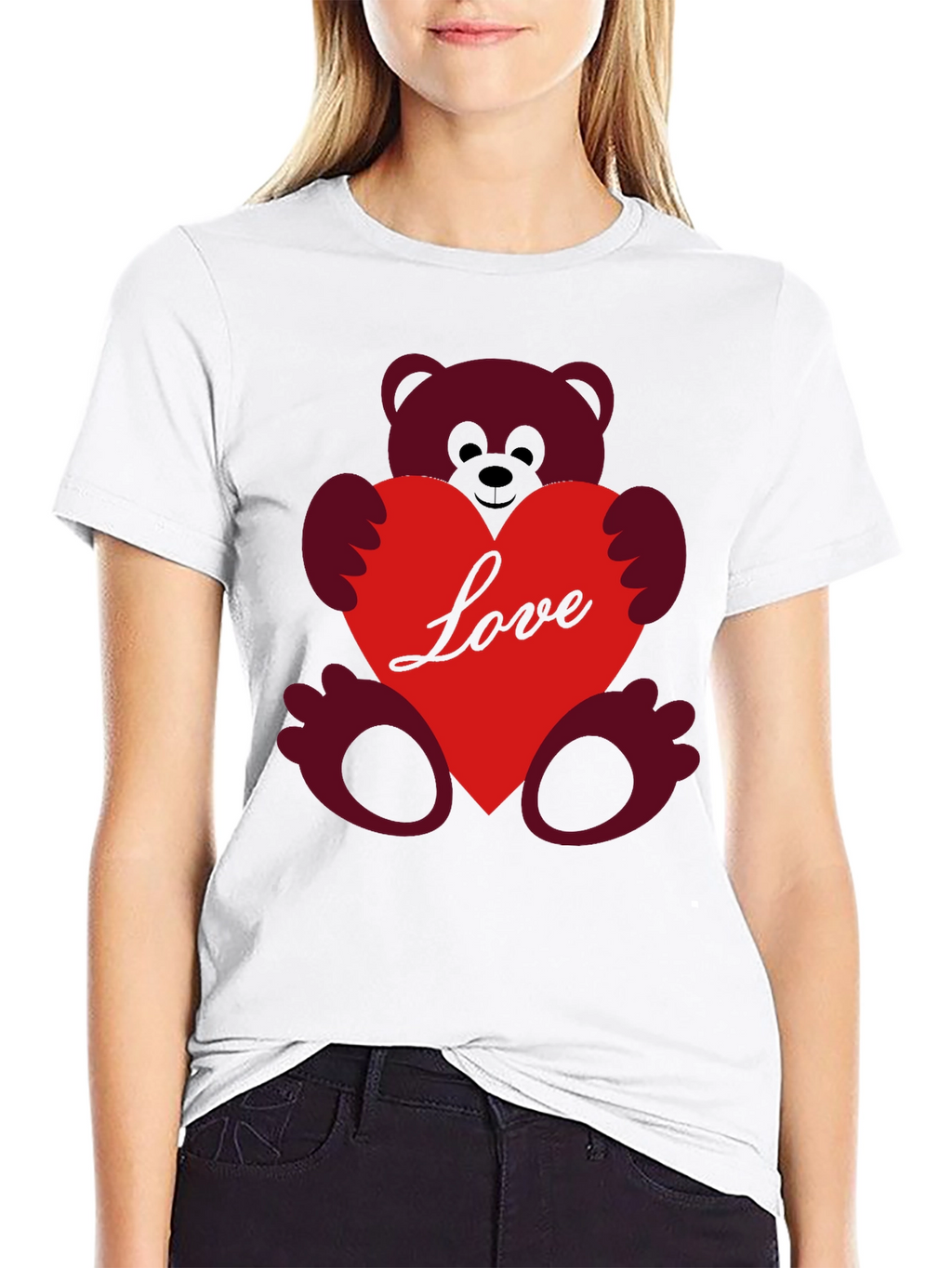 Love Teddy Bear T-Shirt - Heart Graphic Tee