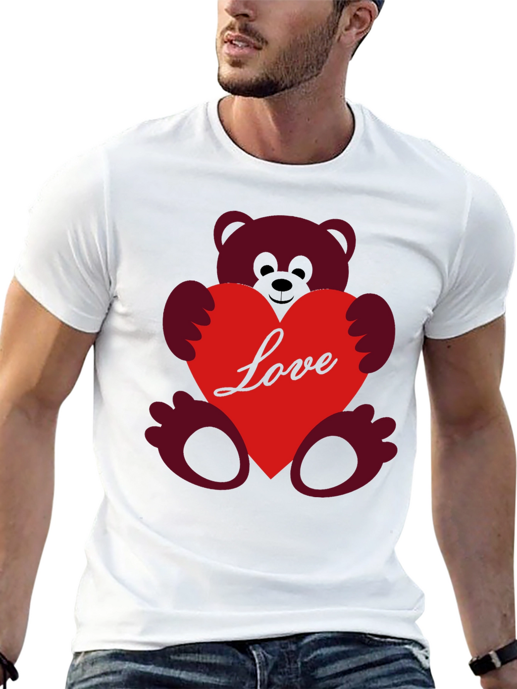 Love Teddy Bear T-Shirt - Heart Graphic Tee