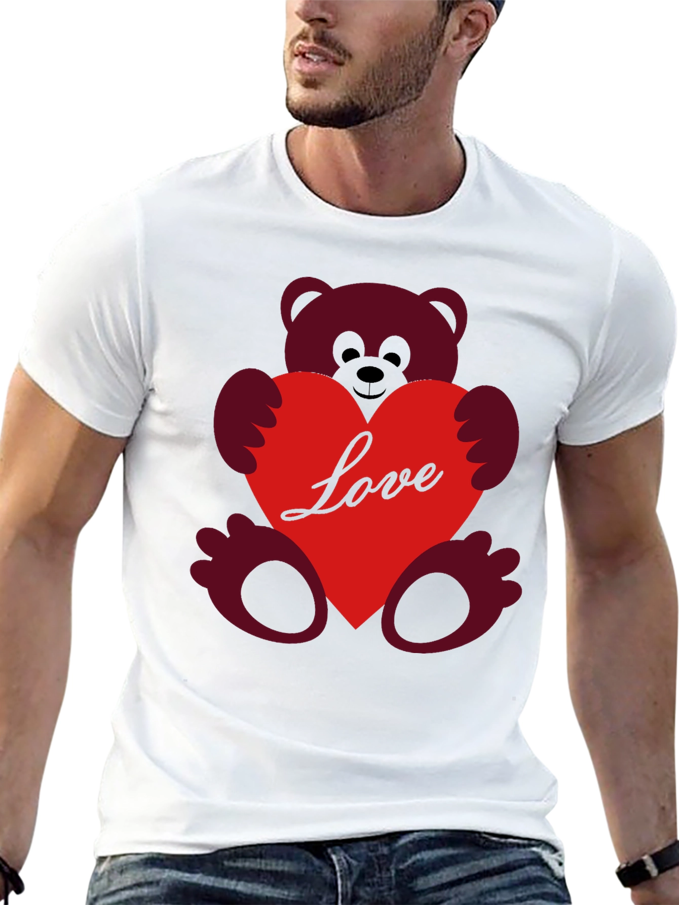 Love Teddy Bear T-Shirt - Heart Graphic Tee