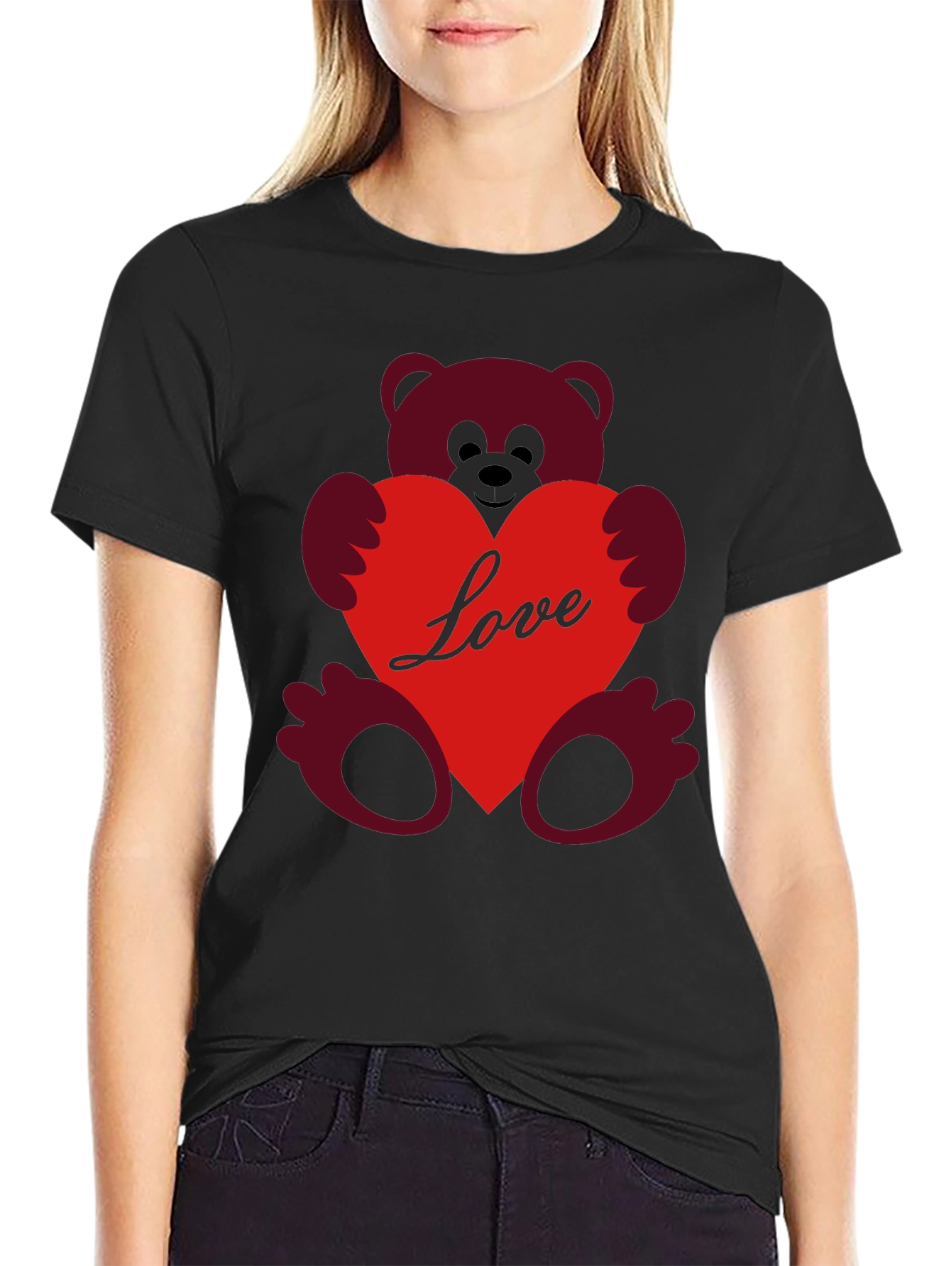 Love Teddy Bear T-Shirt - Heart Graphic Tee
