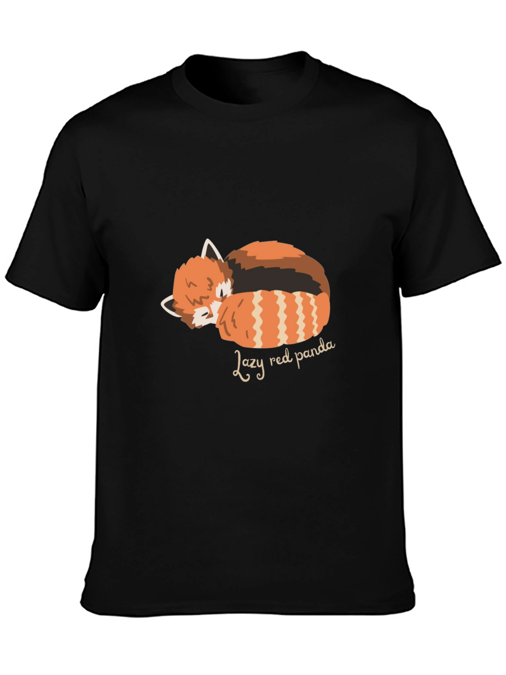 Lazy Red Panda Graphic Tee - Black T-Shirt