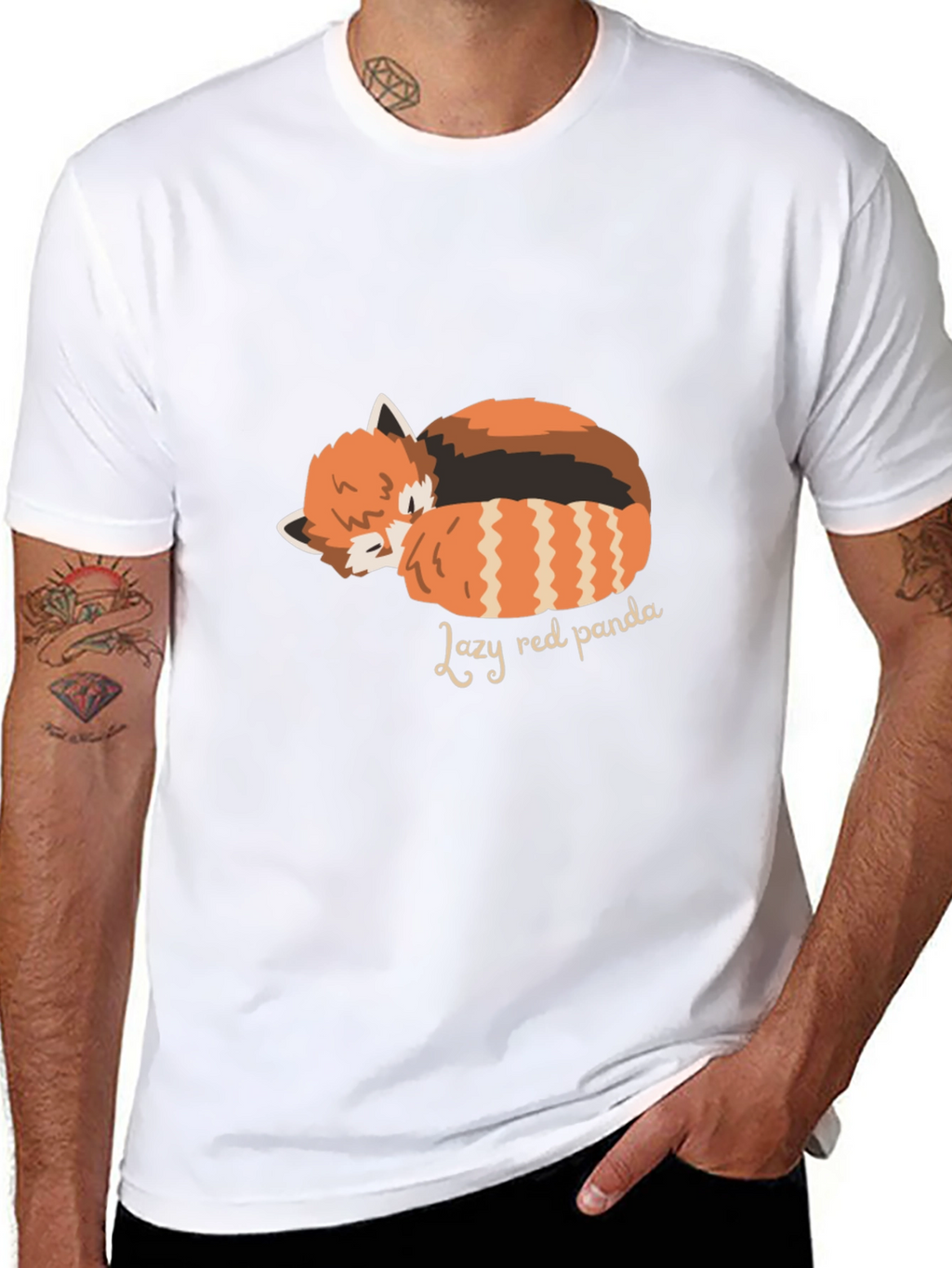Lazy Red Panda Graphic Tee - Black T-Shirt