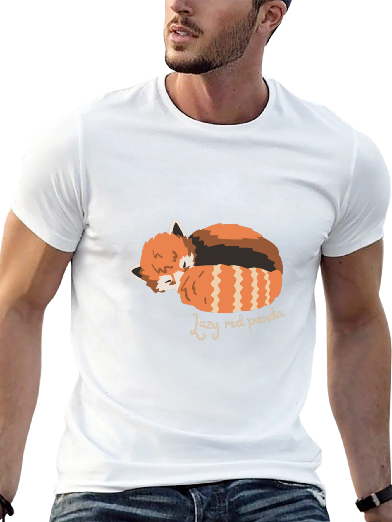 Lazy Red Panda Graphic Tee - Black T-Shirt