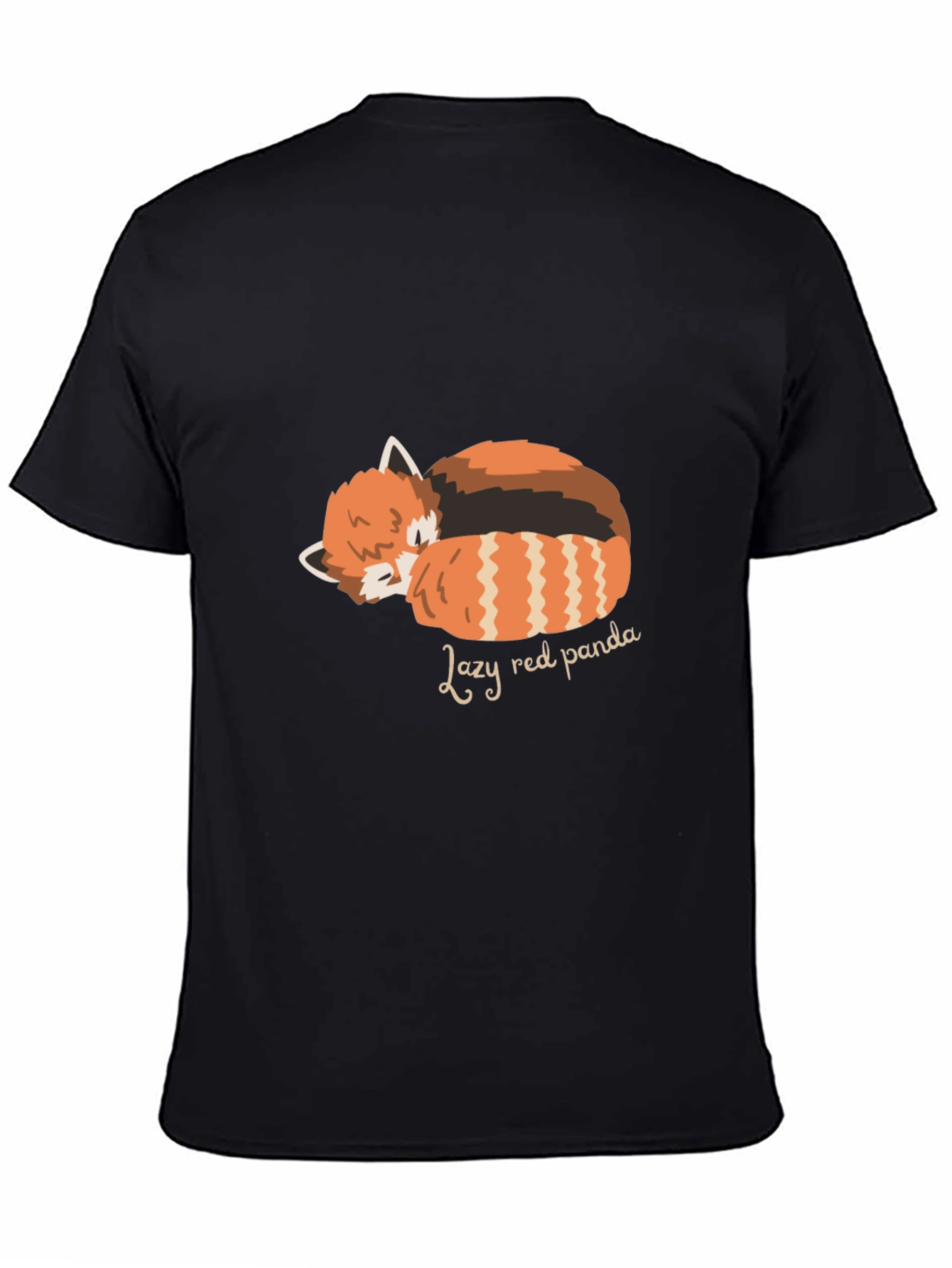 Lazy Red Panda Graphic Tee - Black T-Shirt