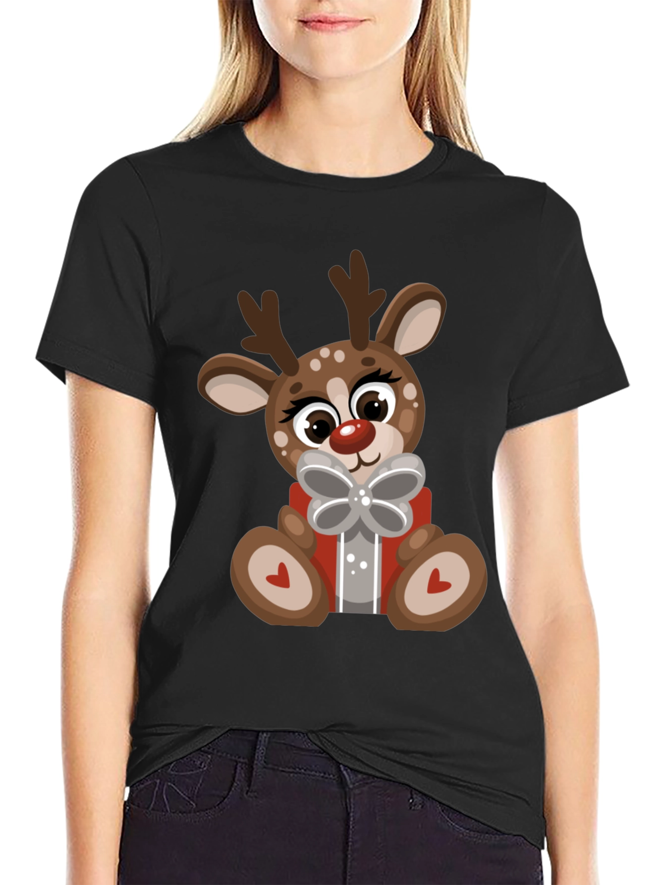 Cute Reindeer Gift Christmas Tee