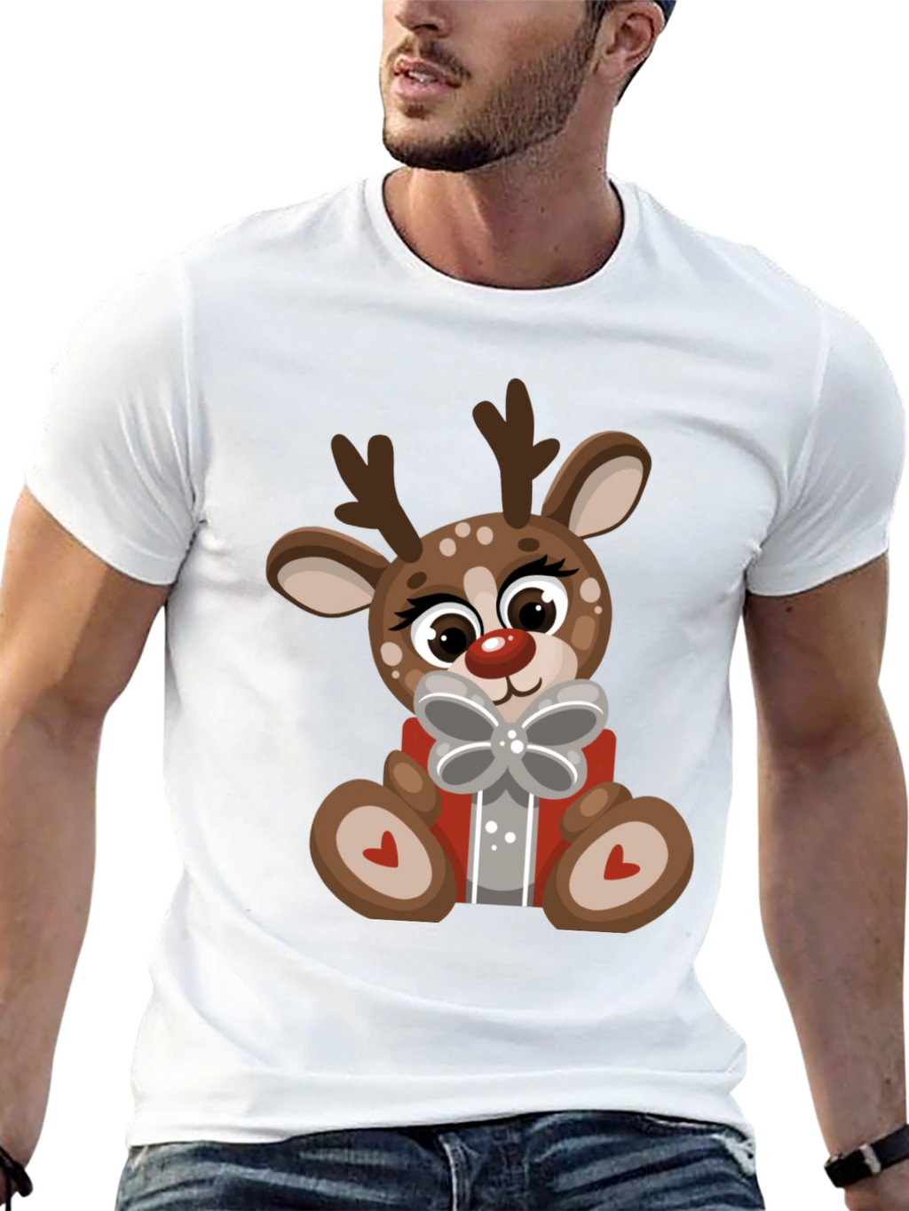 Cute Reindeer Gift Christmas Tee