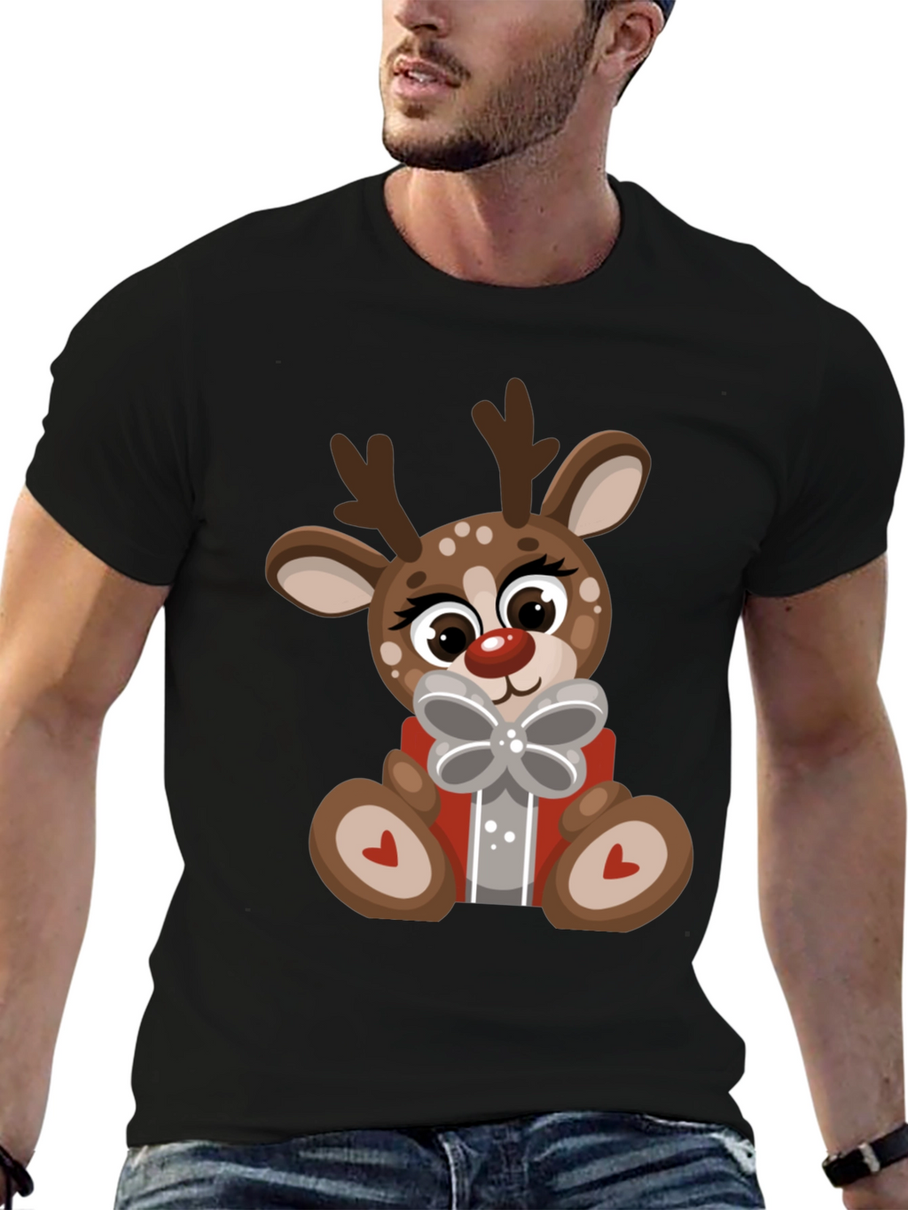 Cute Reindeer Gift Christmas Tee