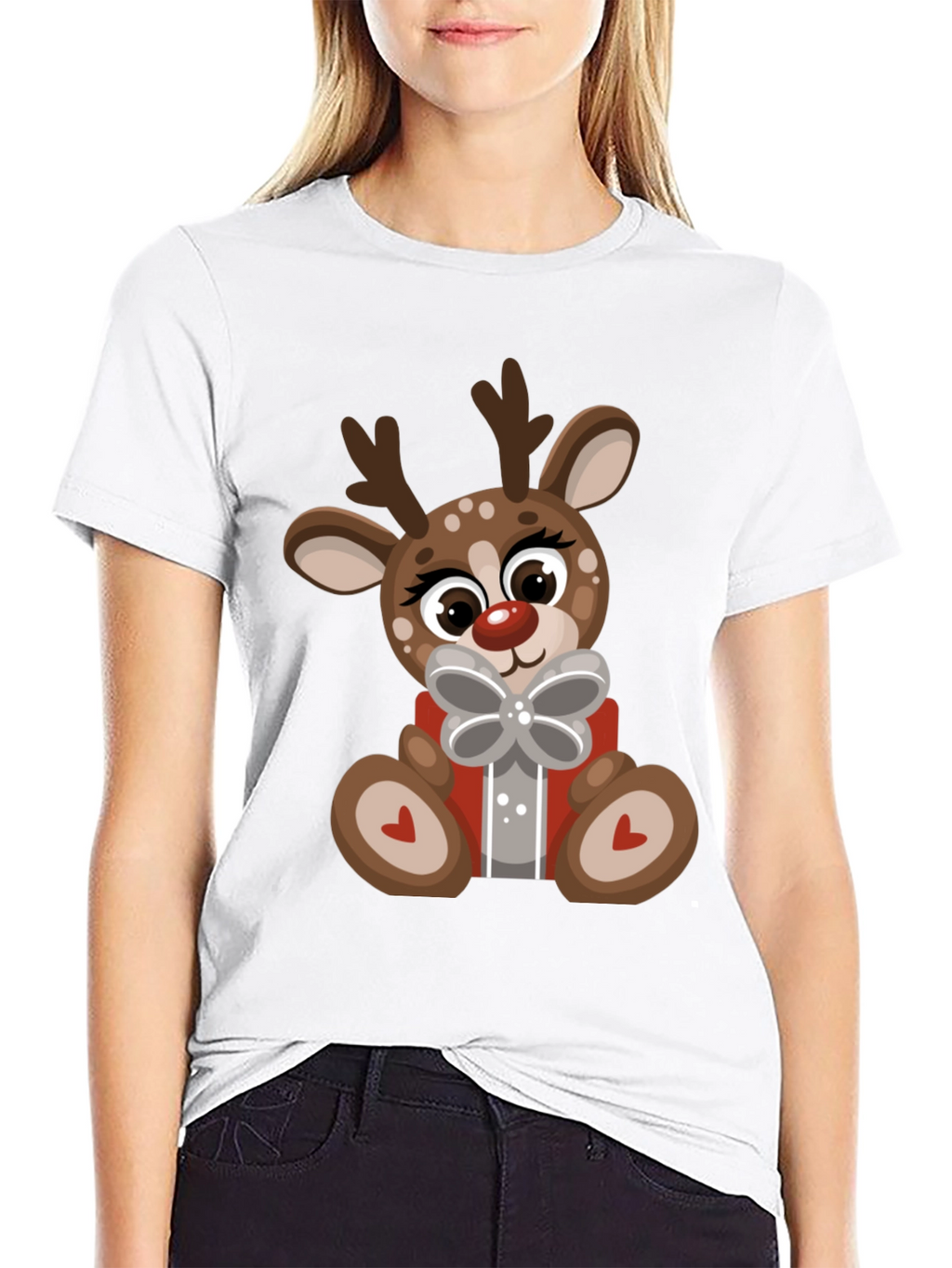 Cute Reindeer Gift Christmas Tee