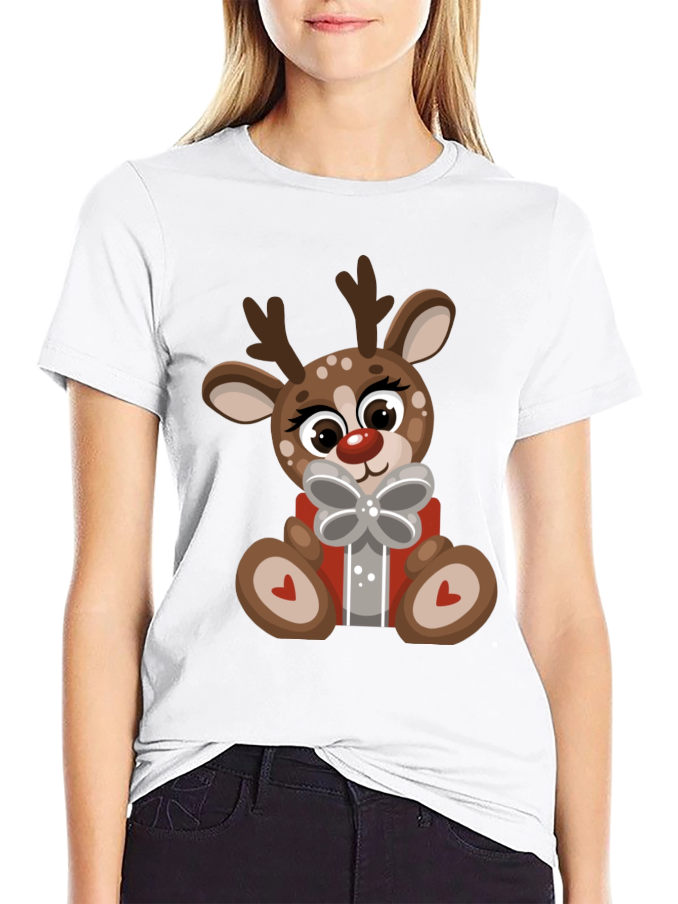 Cute Reindeer Gift Christmas Tee