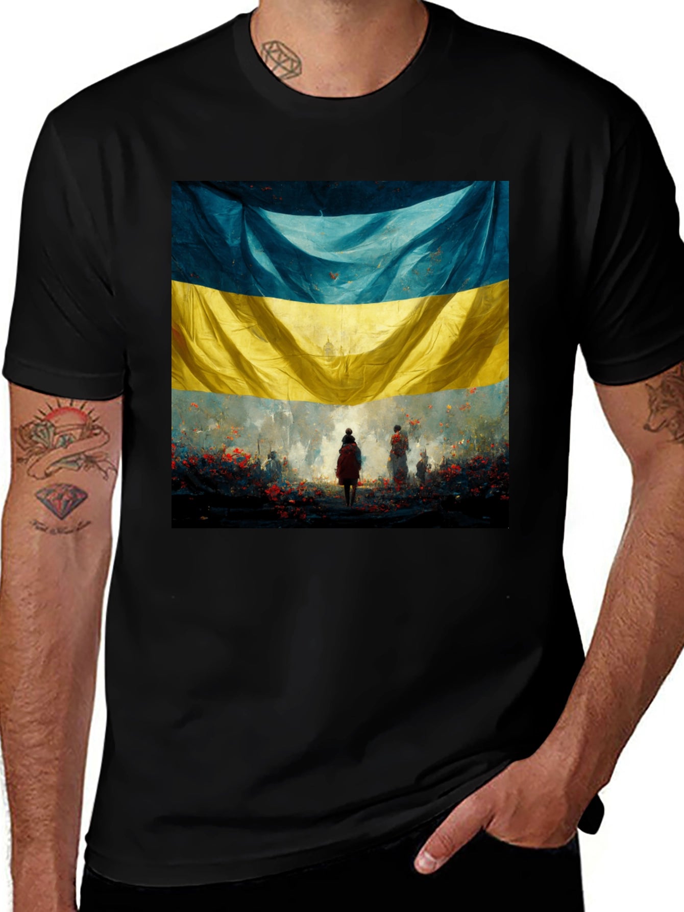 Ukraine Flag Art Graphic T-Shirt