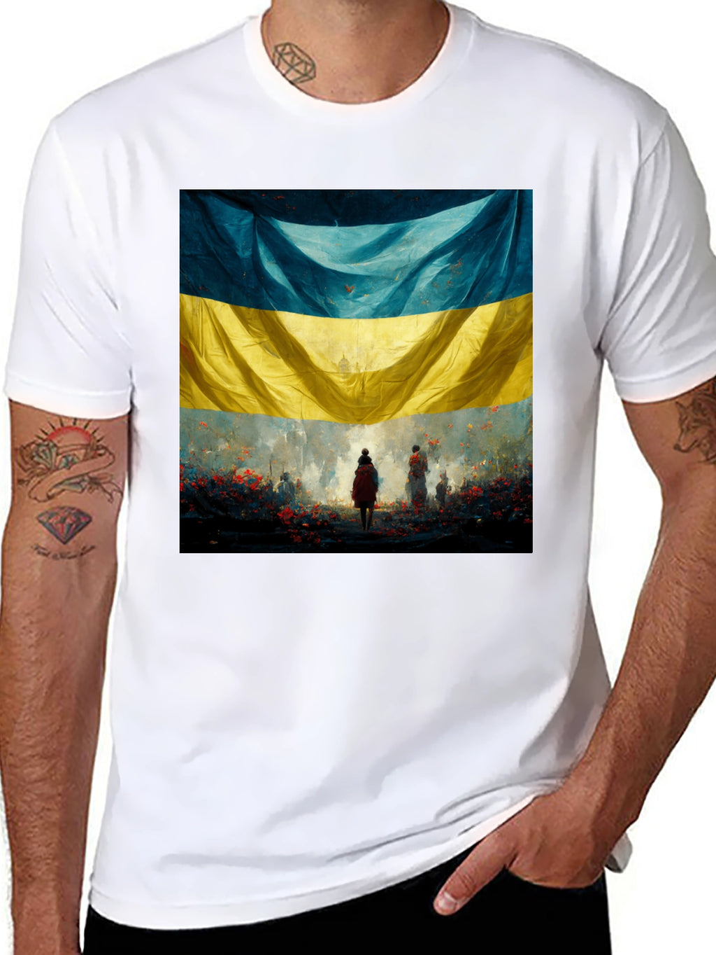 Ukraine Flag Art Graphic T-Shirt